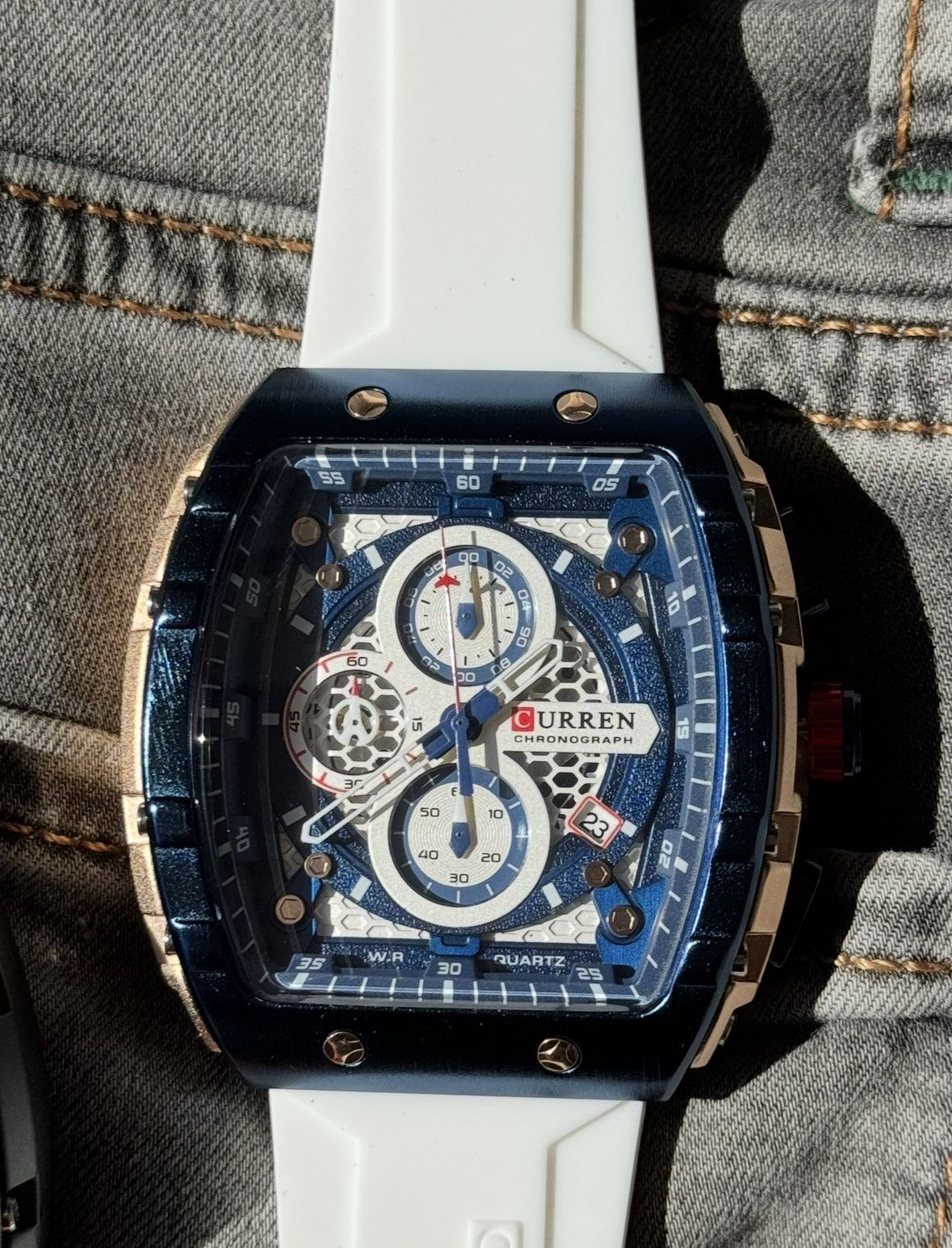 Curren Chronograph White Men's Sport Wristwatch Quartz Brand New Size ONE SIZE - 3 Thumbnail