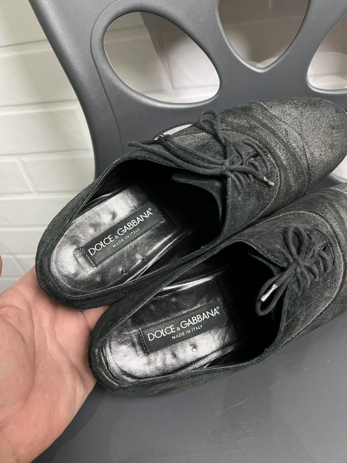 Dolce & Gabbana Dolce&Gabbana Suede Shoes Black/Gray Size 8 Size US 8 / EU 41 - 10 Thumbnail