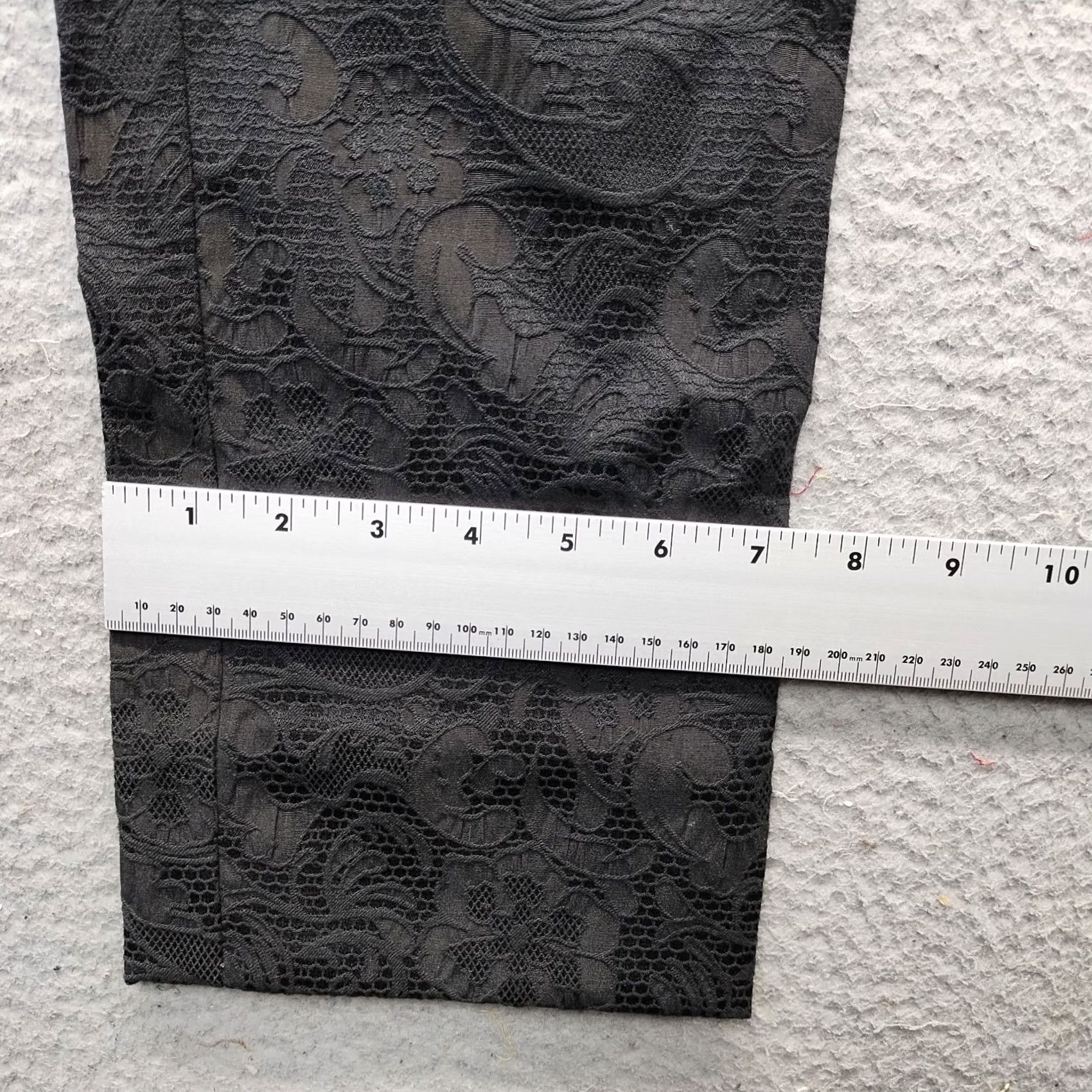 Vintage Chico's Womens Pants Size M Black Eyelet Lace Paisley Regular Fit Straight Leg Clothes Shirt/ Pant Size 32" / US 10 / IT 46 - 6 Thumbnail
