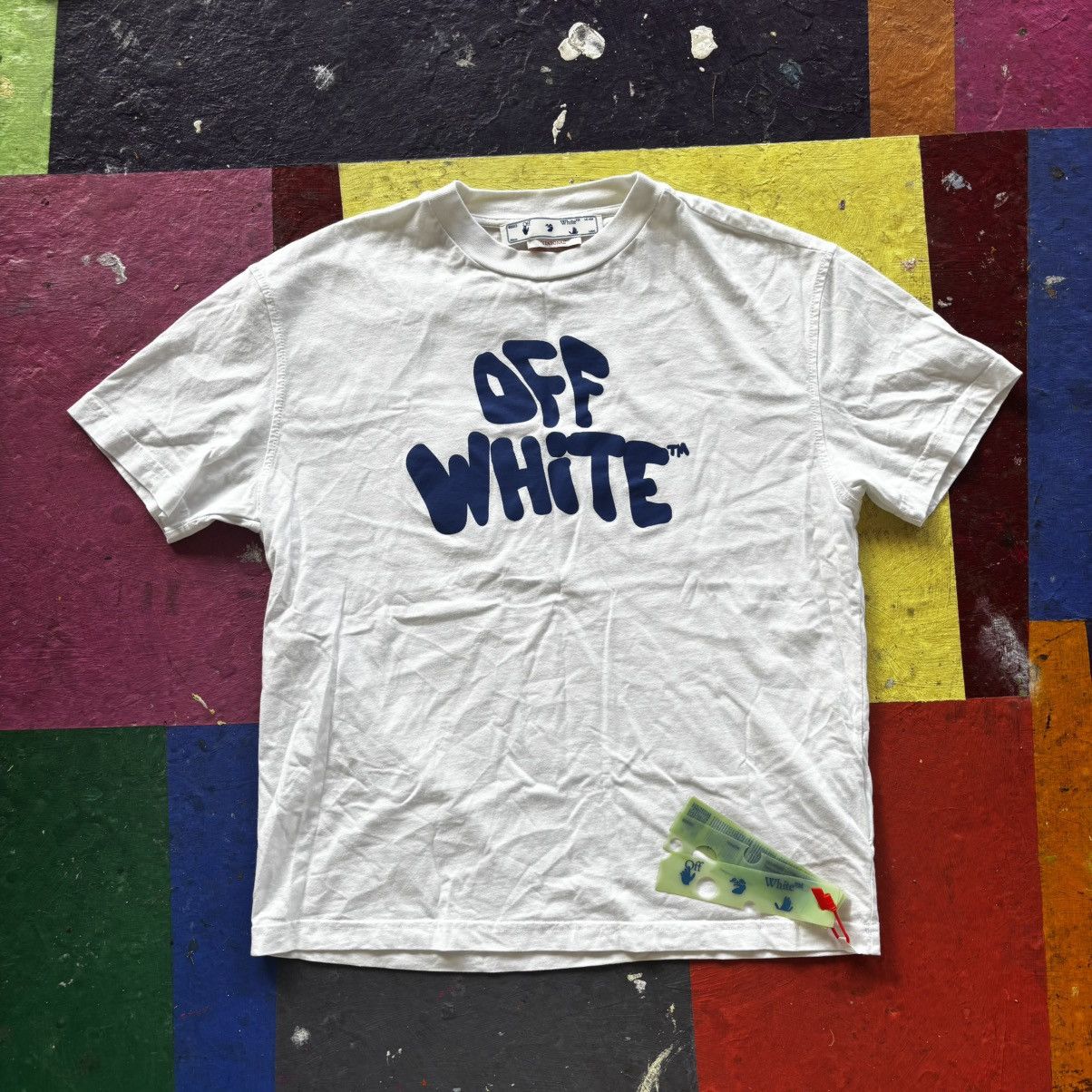 Off-White OFF-WHITE 70s Type Logo cotton t-shirt Size US M / EU 48-50 / 2 - 1 Thumbnail