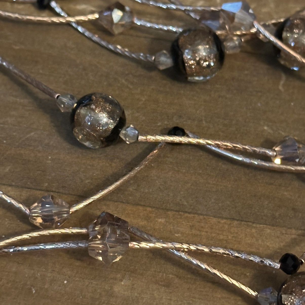 Other Long gold tone curved bar link and sparkly bead necklace Size ONE SIZE - 2 Thumbnail
