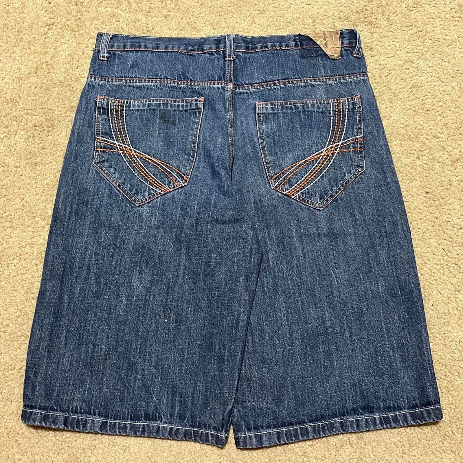 Other Y2K Corked Baggy Skater Orange Embroidered Long Jorts 38W Size US 38 / EU 54 - 1 Thumbnail