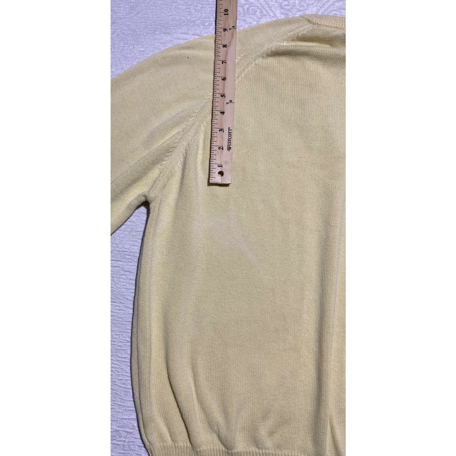 Titleist VINTAGE Titleist Sweater Mens L Yellow V-Neck 90s Golf Made USA Cotton Pullover Knit Shirt Size US L / EU 52-54 / 3 - 2 Thumbnail