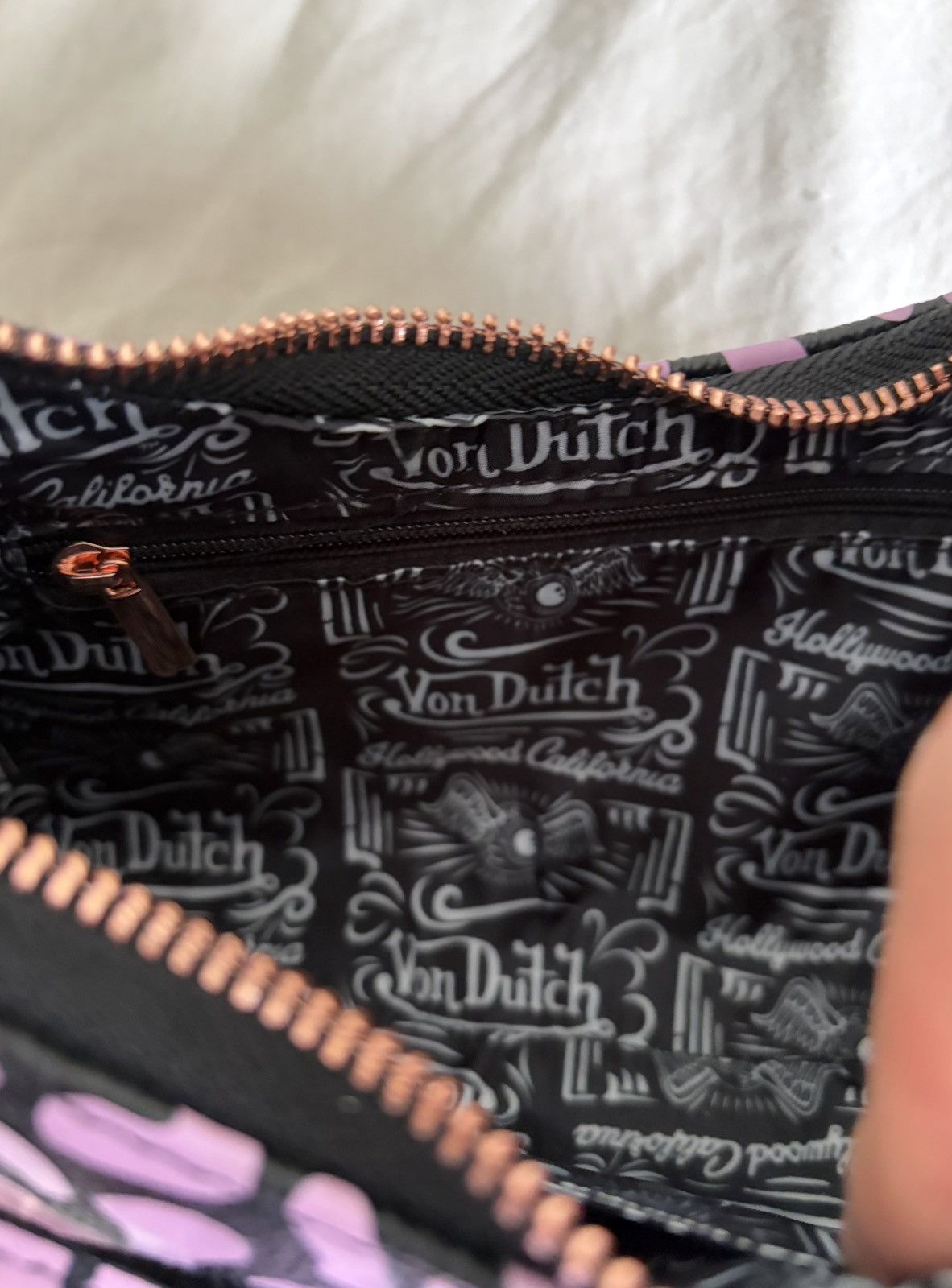 Von Dutch Von Dutch Pink and Black Cheetah Print Hobo Bag Size ONE SIZE - 10 Thumbnail