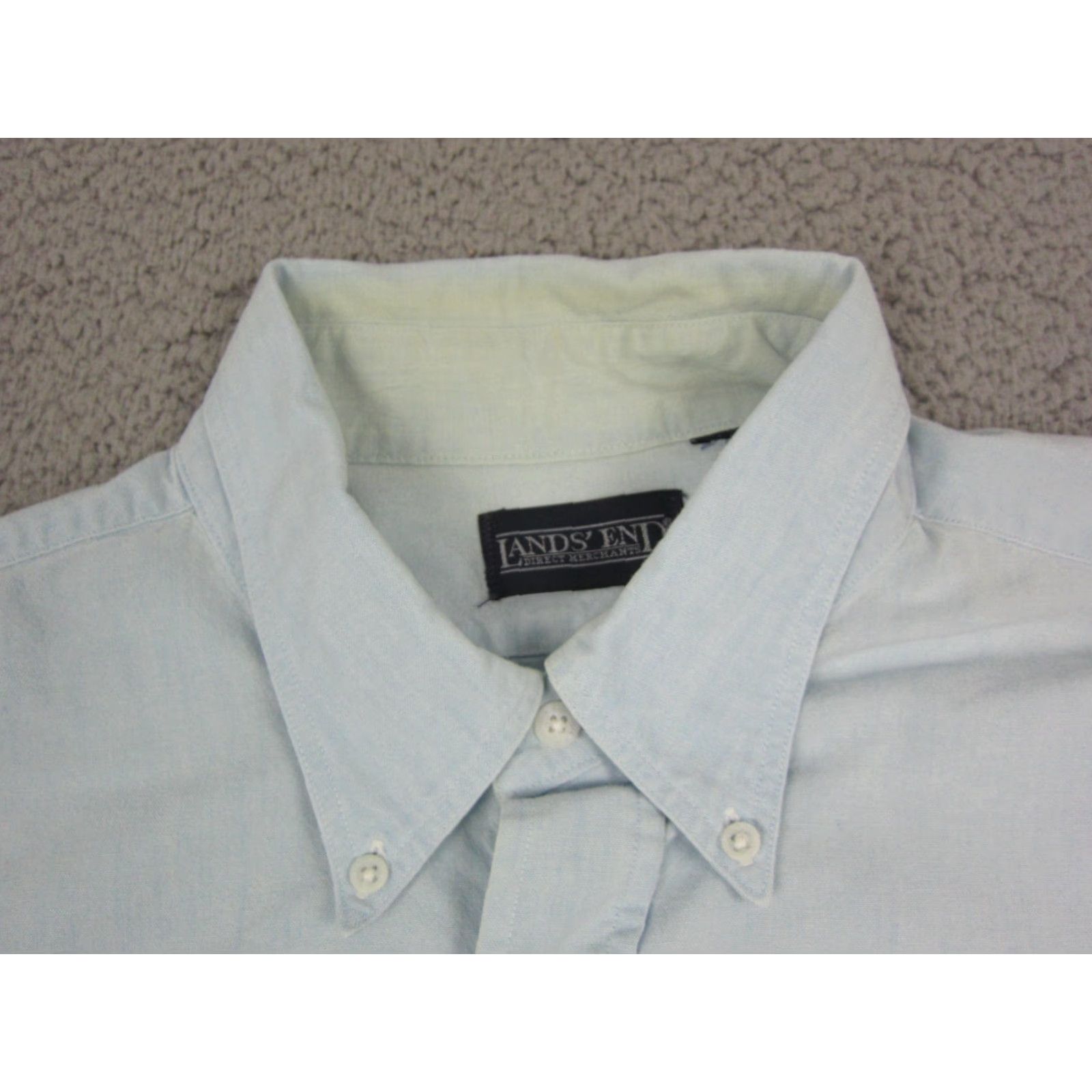Lands' End Lands' End Shirt XL Blue 90s Button-Down Mens Chambray Vintage Classic Regular Button-Up Shirt Mens XL Blue 90s Lands' End Vintage Size US XL / EU 56 / 4 - 3 Thumbnail
