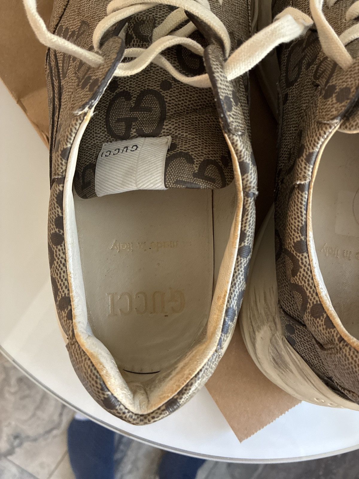 Gucci Gucci 100 Rhyton Sneaker 'Beige Monogram' Size US 11 / EU 44 - 9 Thumbnail