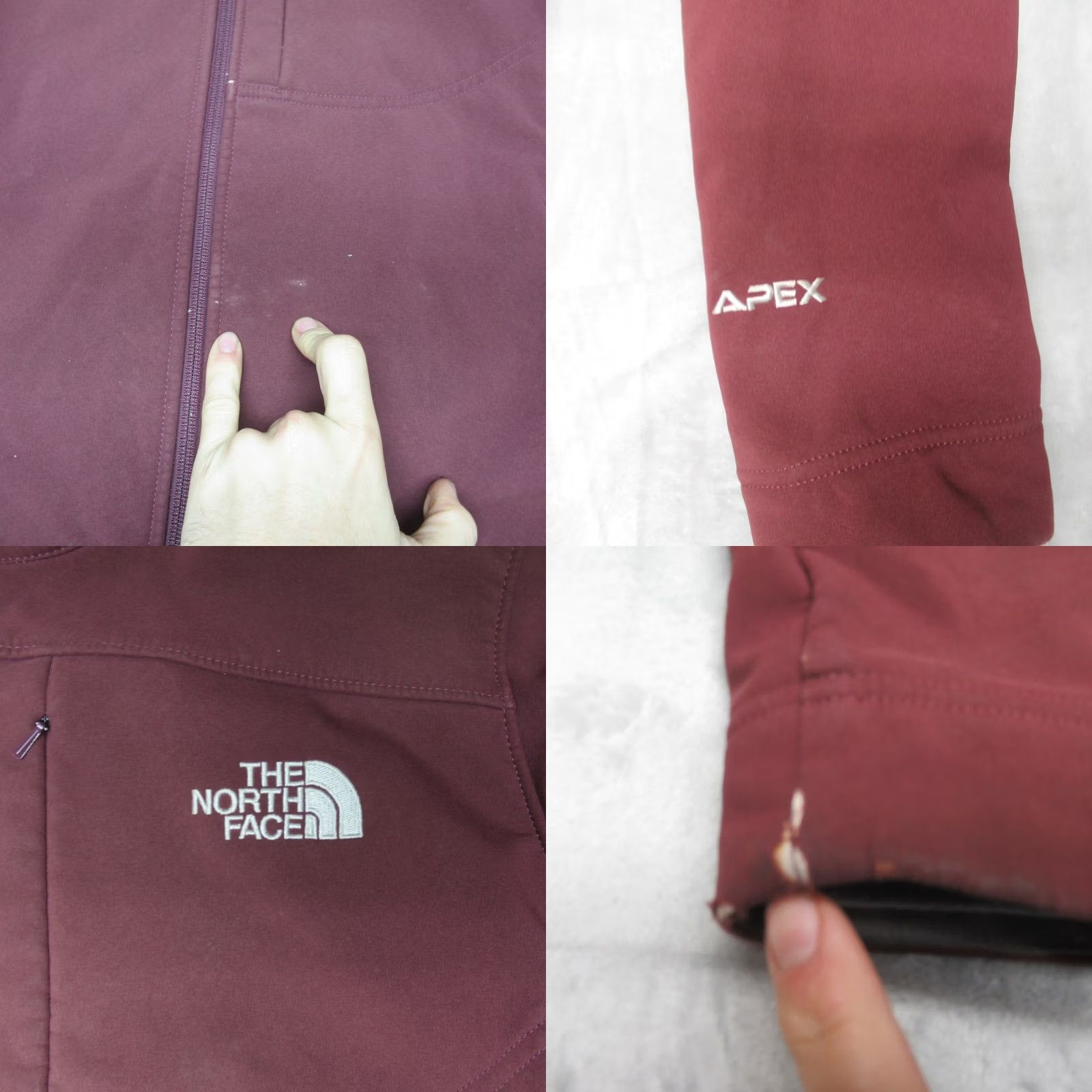 The North Face VINTAGE North Face Apex Bionic Jacket Women Medium Burgundy Softshell Zip Rain Wind Hike Size M / US 6-8 / IT 42-44 - 8 Thumbnail