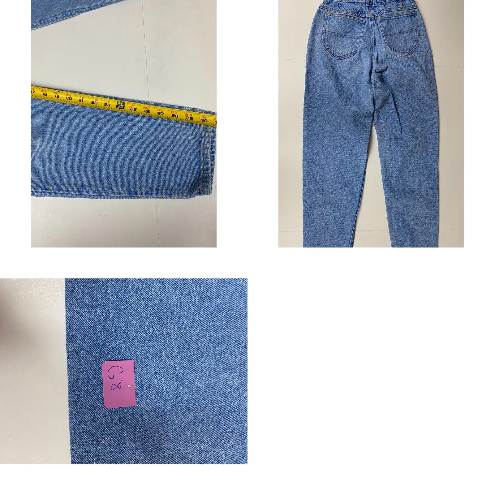 Vintage Riders Jeans Women Regular 24 Blue Straight Light Denim Zip Pockets 30in Inseam mid rise Size 42" / US 20 - 8 Thumbnail