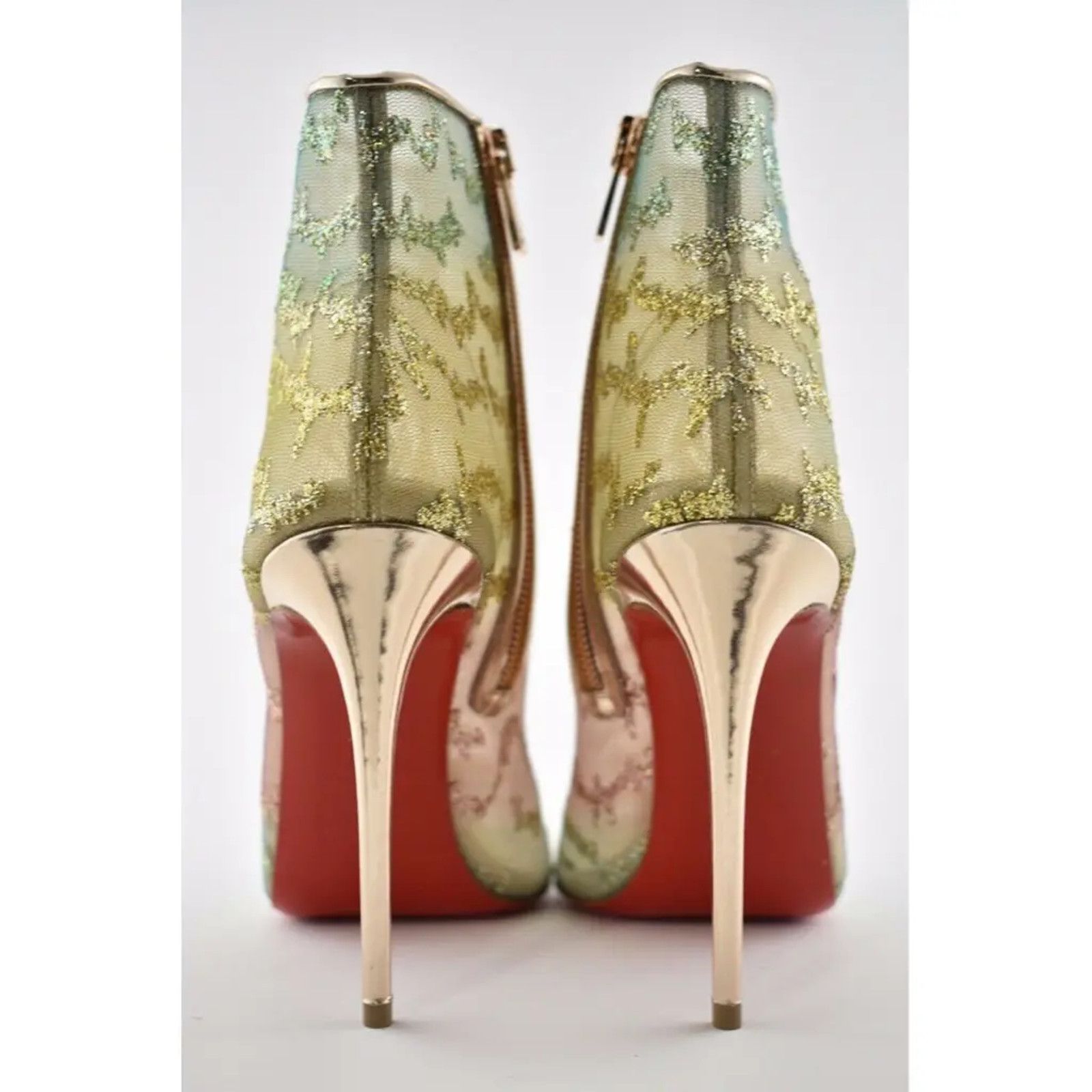 Christian Louboutin Christian Louboutin Nancy Bootie 100 Multicolor Glitter Mesh Size US 10 / IT 40 - 11 Thumbnail