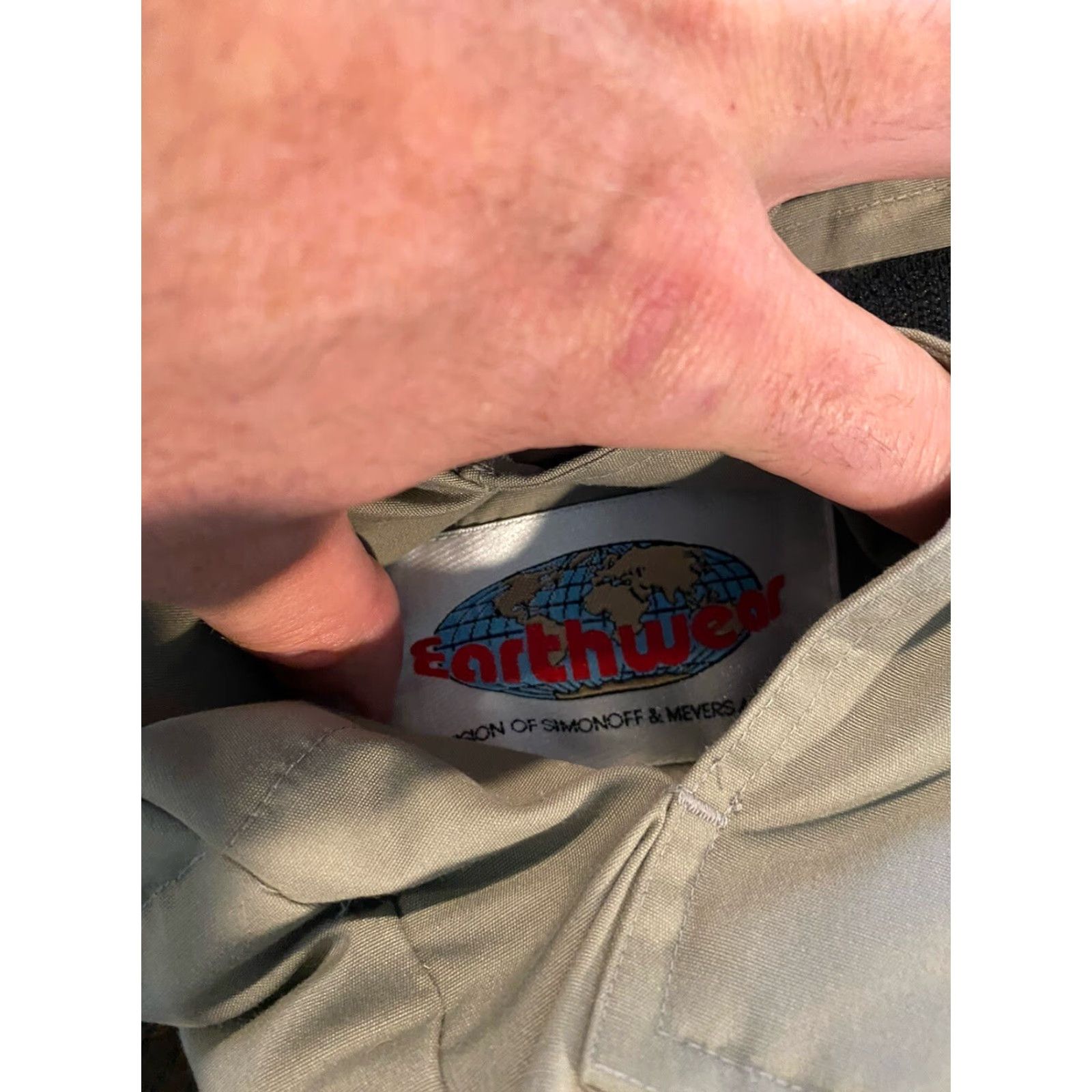 VINTAGE Earthwear Mens Down Filled Reversible Puffer Vest XL Blue Cotton Blend Pockets