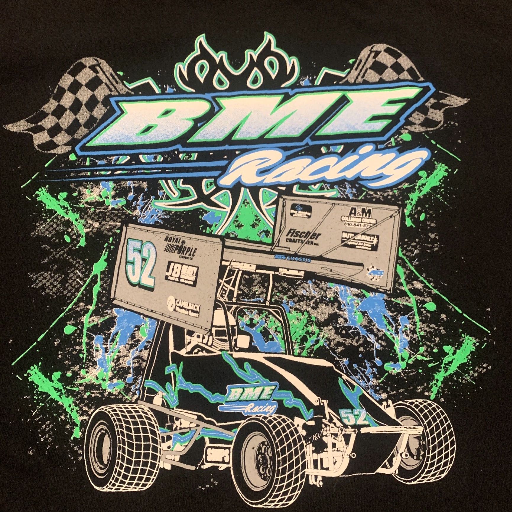 Vintage AND Midget Racing T-Shirt Adult Large Black Brittany Erlsten Race Car Driver Mens Size US L / EU 52-54 / 3 - 5 Thumbnail