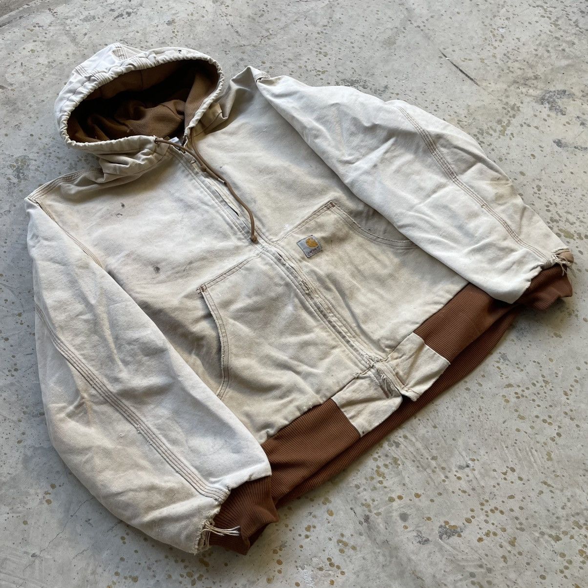 Carhartt × Vintage Vintage brown Carhartt active duck hooded jacket Size US L / EU 52-54 / 3 - 1 Thumbnail