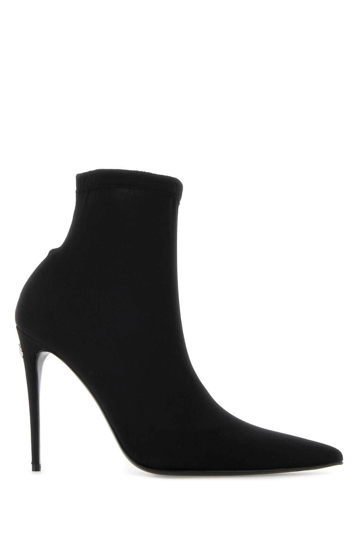 Dolce & Gabbana Black Fabric Ankle Boots Size US 6 / IT 36 - 1 Thumbnail