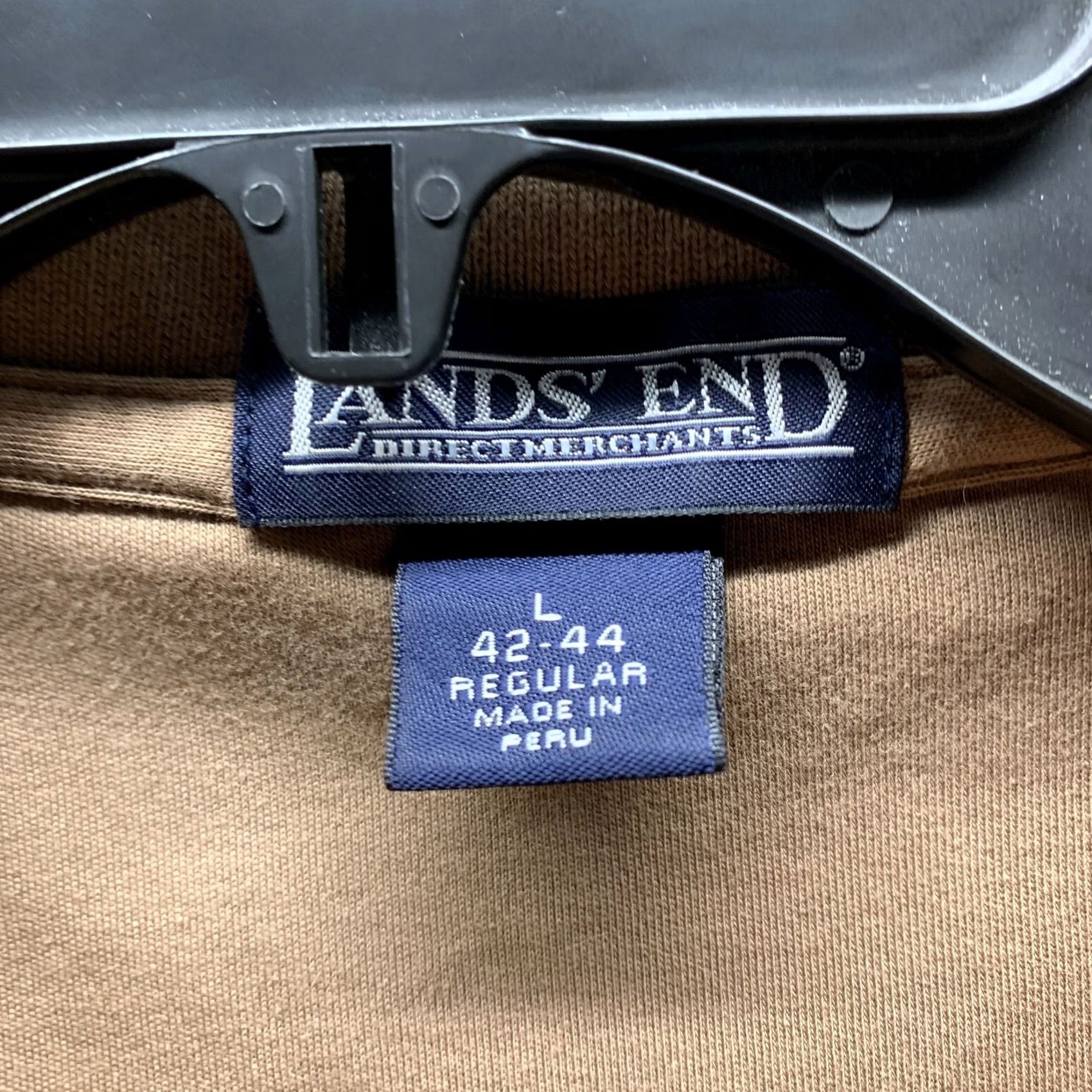 Lands' End VINTAGE Lands' End Polo Shirt Adult Large Brown Tan Cotton Casual Mens Polo 90s Golf Short Sleeve Collared Shirt Size US L / EU 52-54 / 3 - 4 Thumbnail