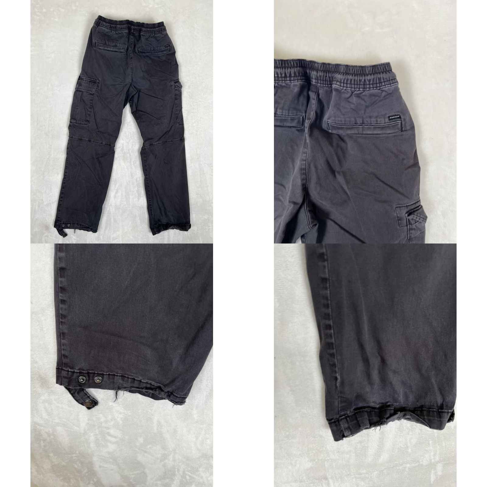 Pacsun PacSun Baggy Cargo Pants Mens Small Gray Relaxed Fit Drawstring Waist Strap Hem Size US 29 - 8 Thumbnail