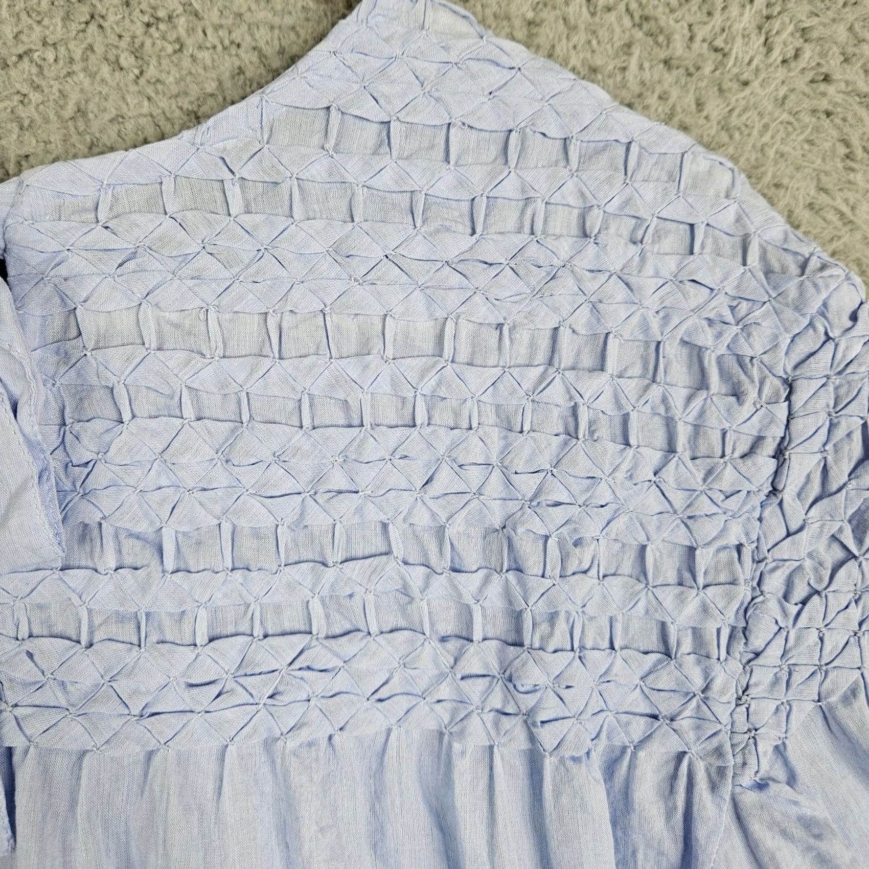 Vintage VINTAGE MERLETTE Lisse Chambray Smocked blue Women’s Blouse XS Shirt Adult XS Blue Solid 90s Mens Boys Girls Size XS / US 0-2 / IT 36-38 - 8 Thumbnail