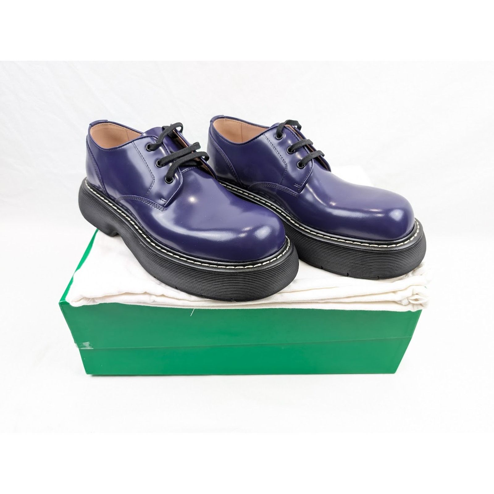 Bottega Veneta o1rshd1 Gloss Vinyl Swell Lace up Boots in Unicorn/Black Size US 8.5 / EU 41-42 - 16 Thumbnail