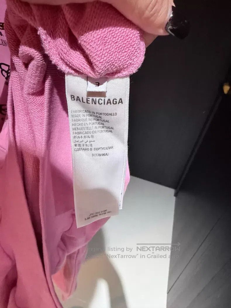 Balenciaga Balenciaga Pink Multi-Element Full-Print Logo Sweatshirt Size US L / EU 52-54 / 3 - 7 Thumbnail