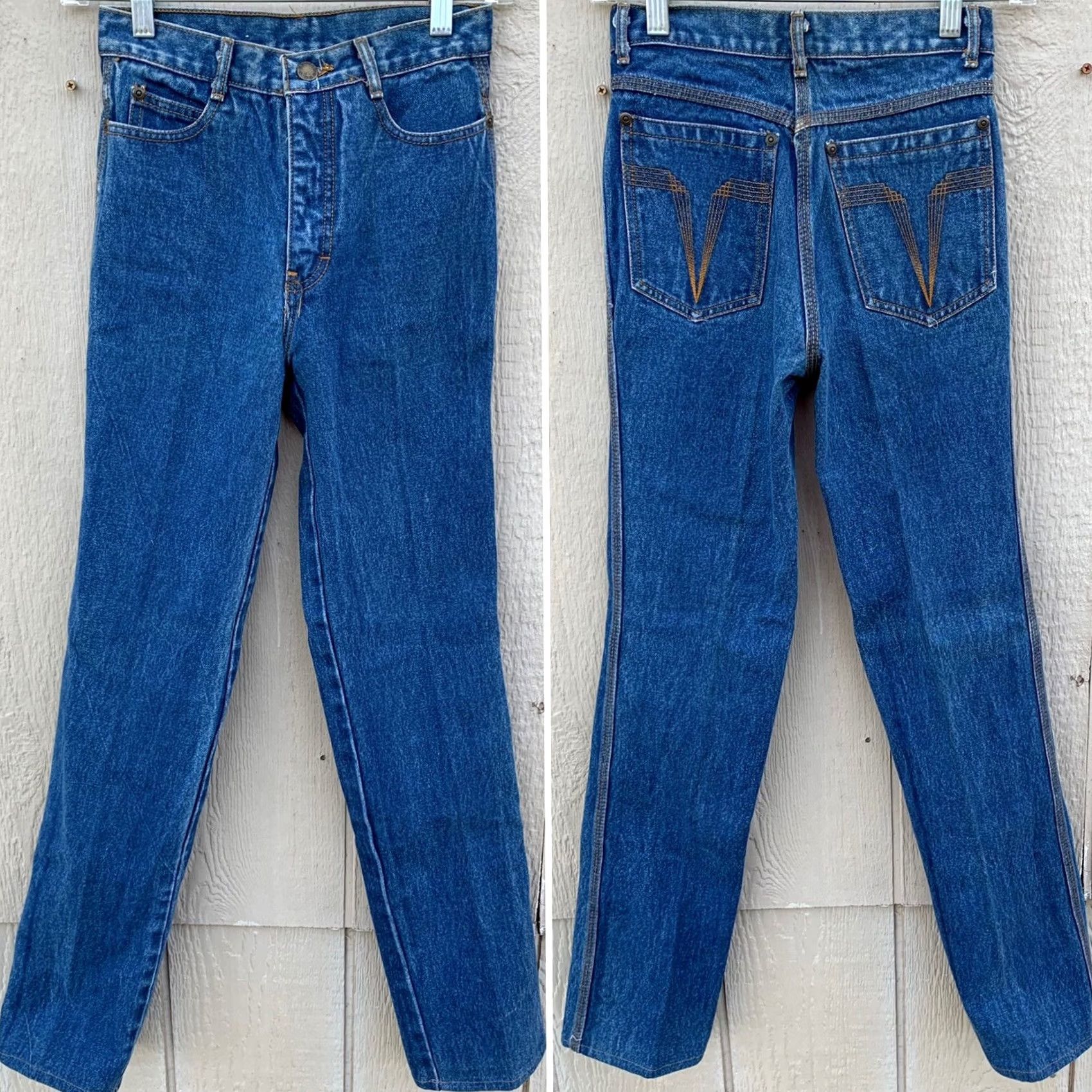 Vintage VINTAGE Brittania Jeans 24 1/2” Waist X 31 1/4” Inseam Women 70s 80s Retro Blue Denim High Waist Straight Size 26" / US 2 / IT 38 - 3 Thumbnail