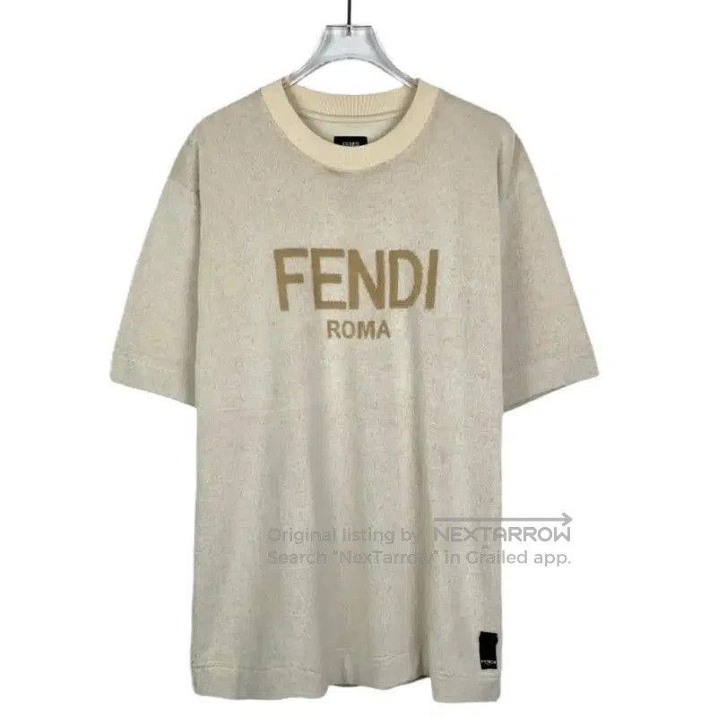 Fendi Fendi Beige Cotton Letter Print Short Sleeve T-Shirt . Size US M / EU 48-50 / 2 - 1 Thumbnail