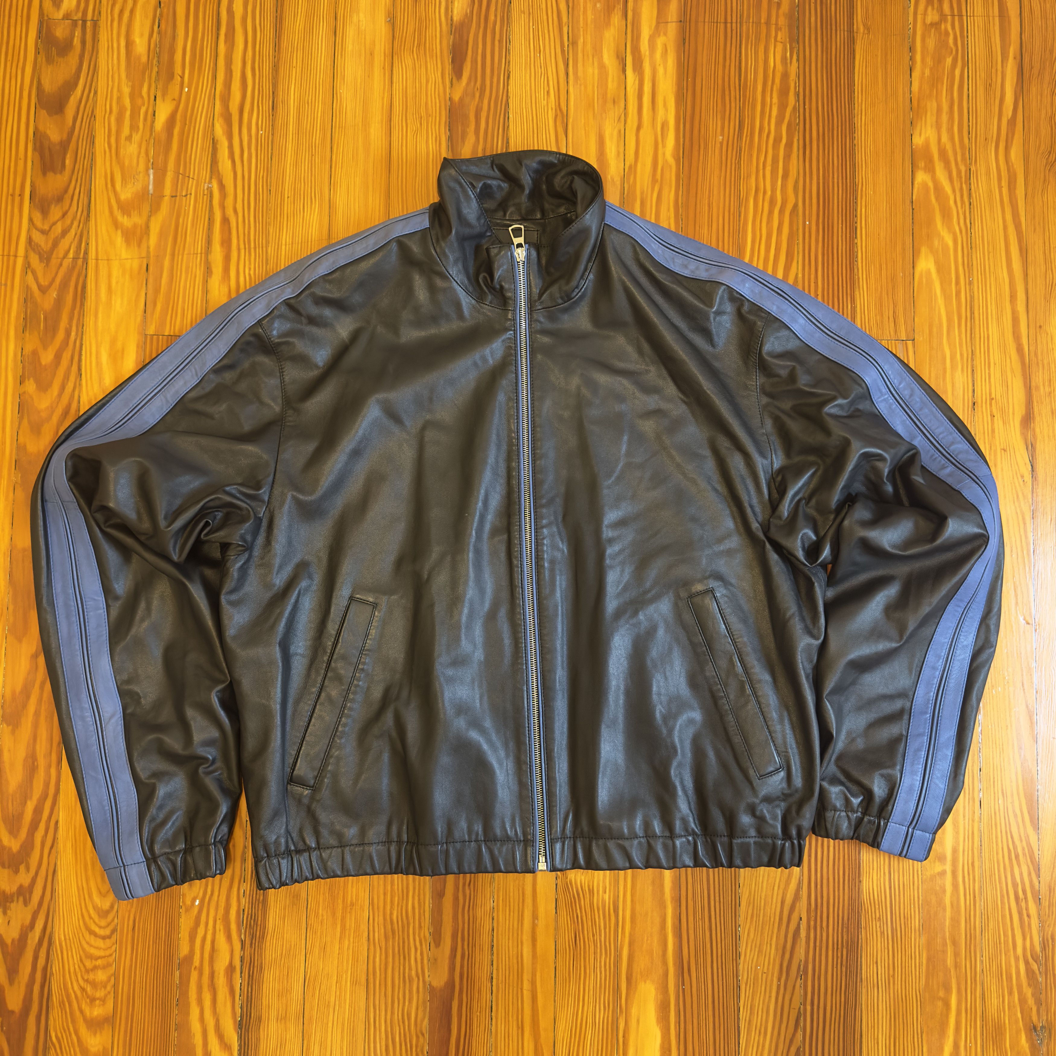 Marni MARNI STRIPED LEATHER TRACK JACKET Size US XL / EU 56 / 4 - 1 Thumbnail