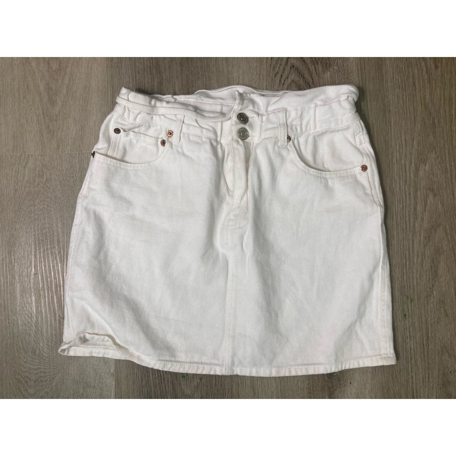 Other Women's White Denim Skirt S Casual Fashion Trendy Summer Size 26" / US 2 / IT 38 - 4 Thumbnail