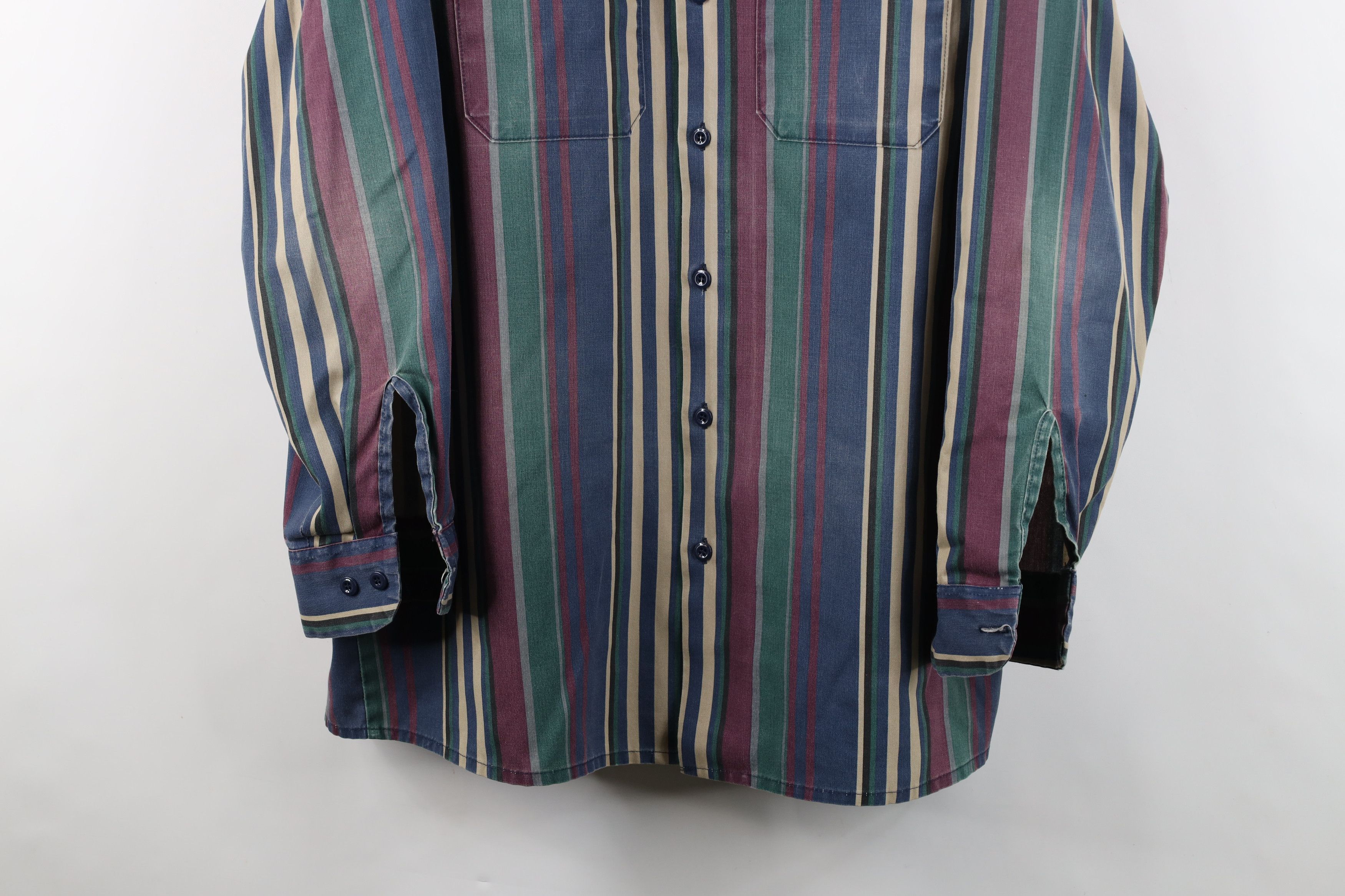 Dickies Vintage 90s Dickies Striped Collared Button Shirt USA Size US L / EU 52-54 / 3 - 3 Thumbnail