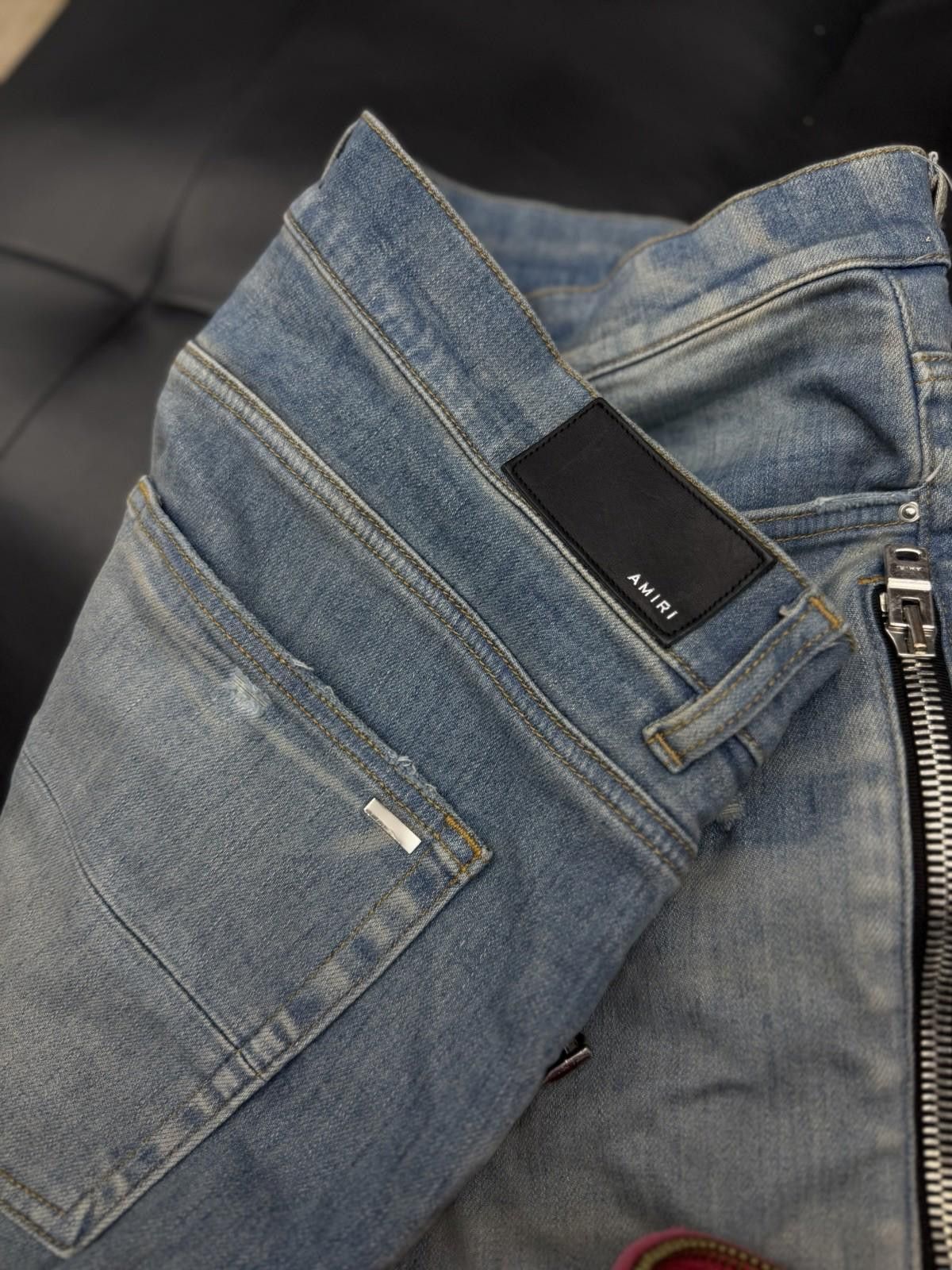 Amiri Size 38 - Amiri Blue Leg Logo Zipper Jeans Size US 38 / EU 54 - 9 Thumbnail