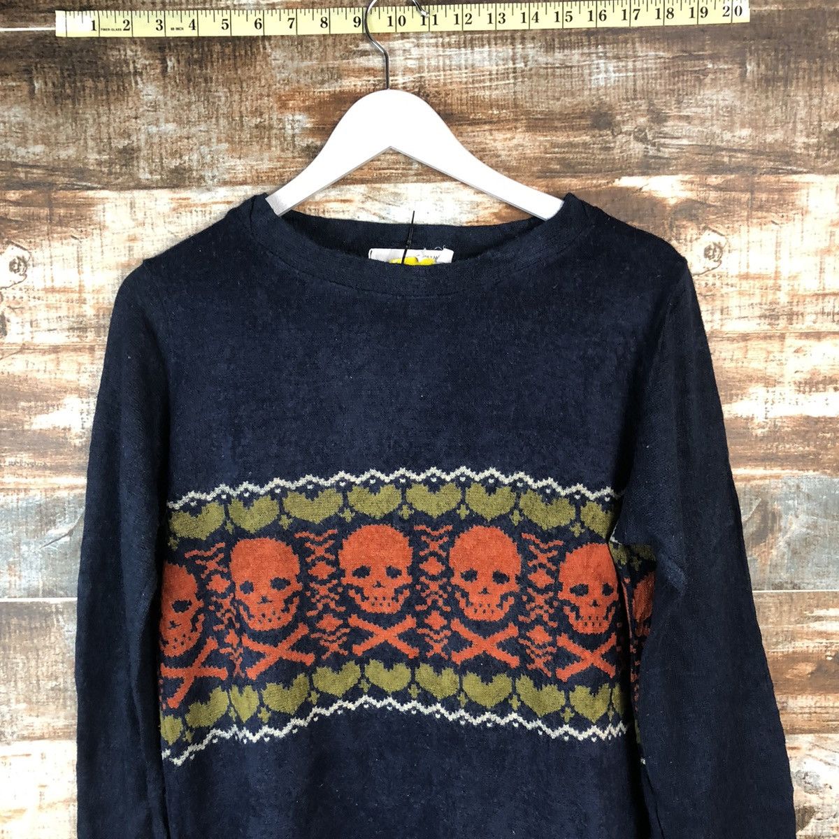Homespun Knitwear Bemymuse Dark Blue skull Knitwear #A2056 Size M / US 6-8 / IT 42-44 - 5 Thumbnail