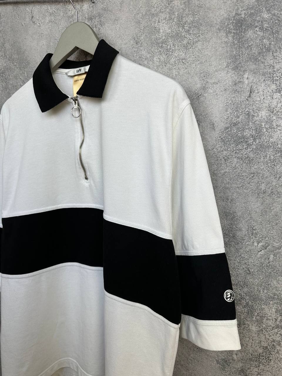 Eytys Eytys "Purple Velvet" ColourBlock Half-Zip Polo Shirt Over Size US XS / EU 42 / 0 - 5 Thumbnail