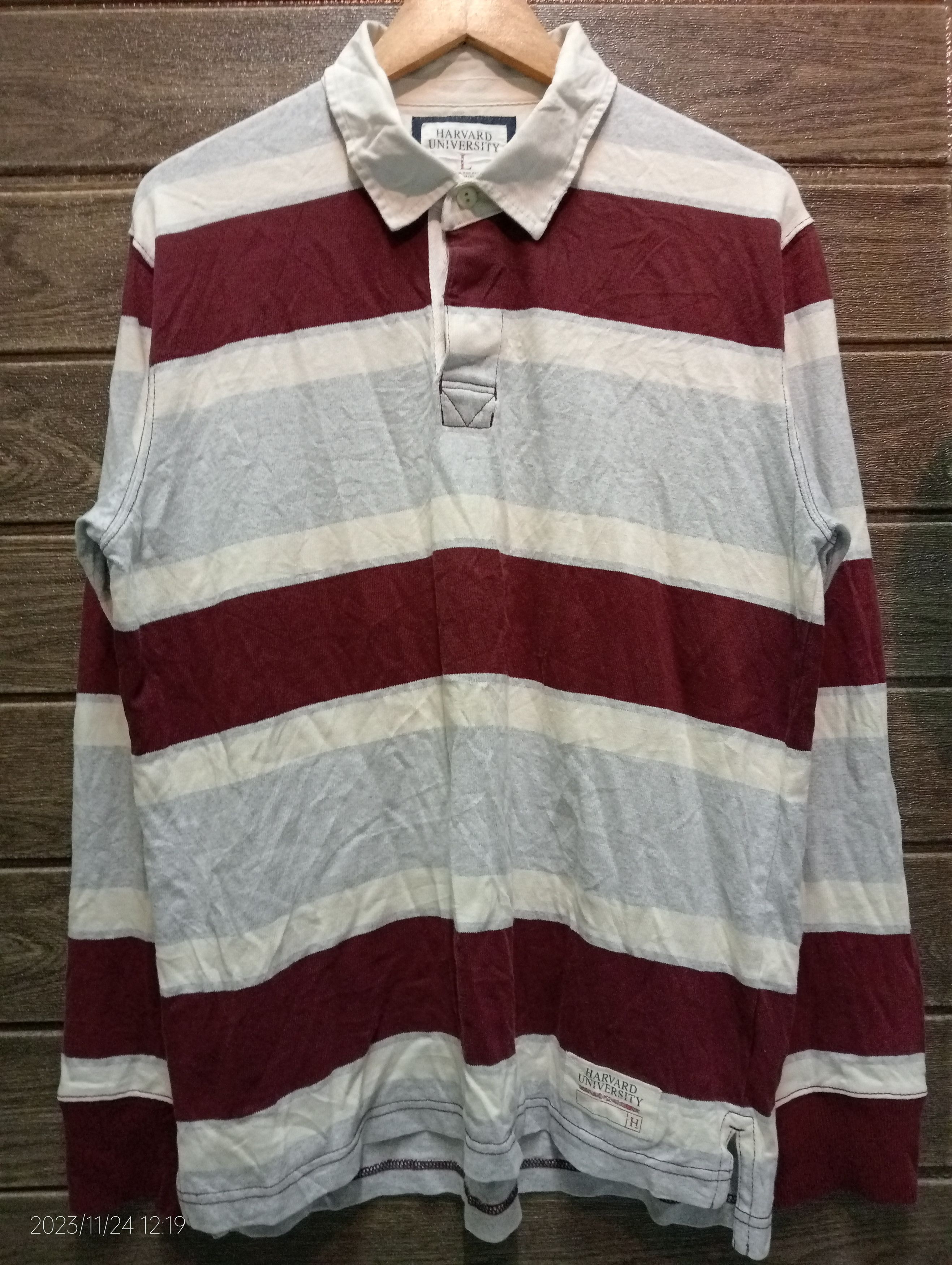 American College 🔥Vintage Harvard University Stripe Polos Rugby Very ...