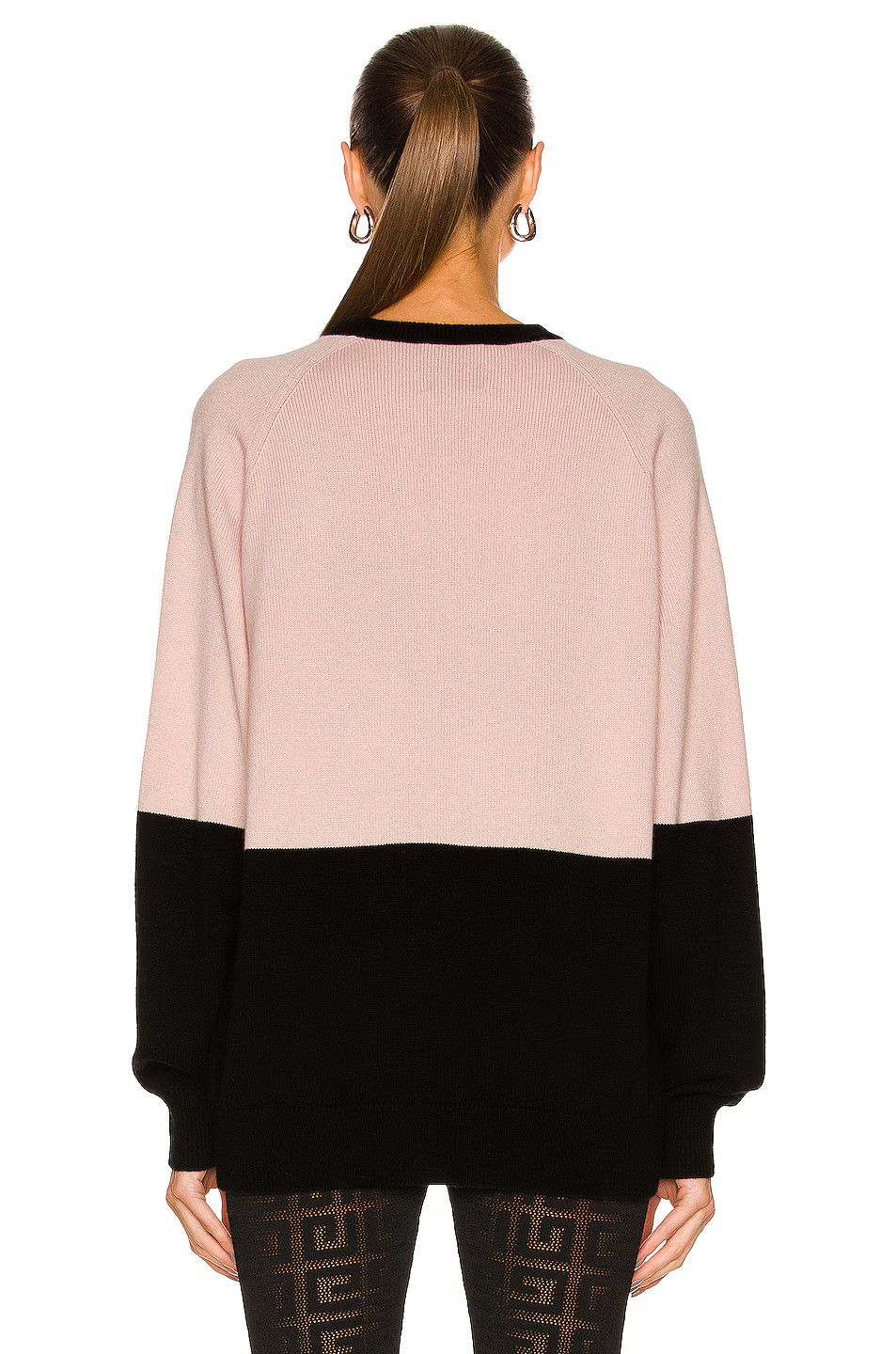 Givenchy o1w1db10325 Bicolor Crewneck Sweater Front 4G in Black/Pink Size M / US 6-8 / IT 42-44 - 3 Thumbnail