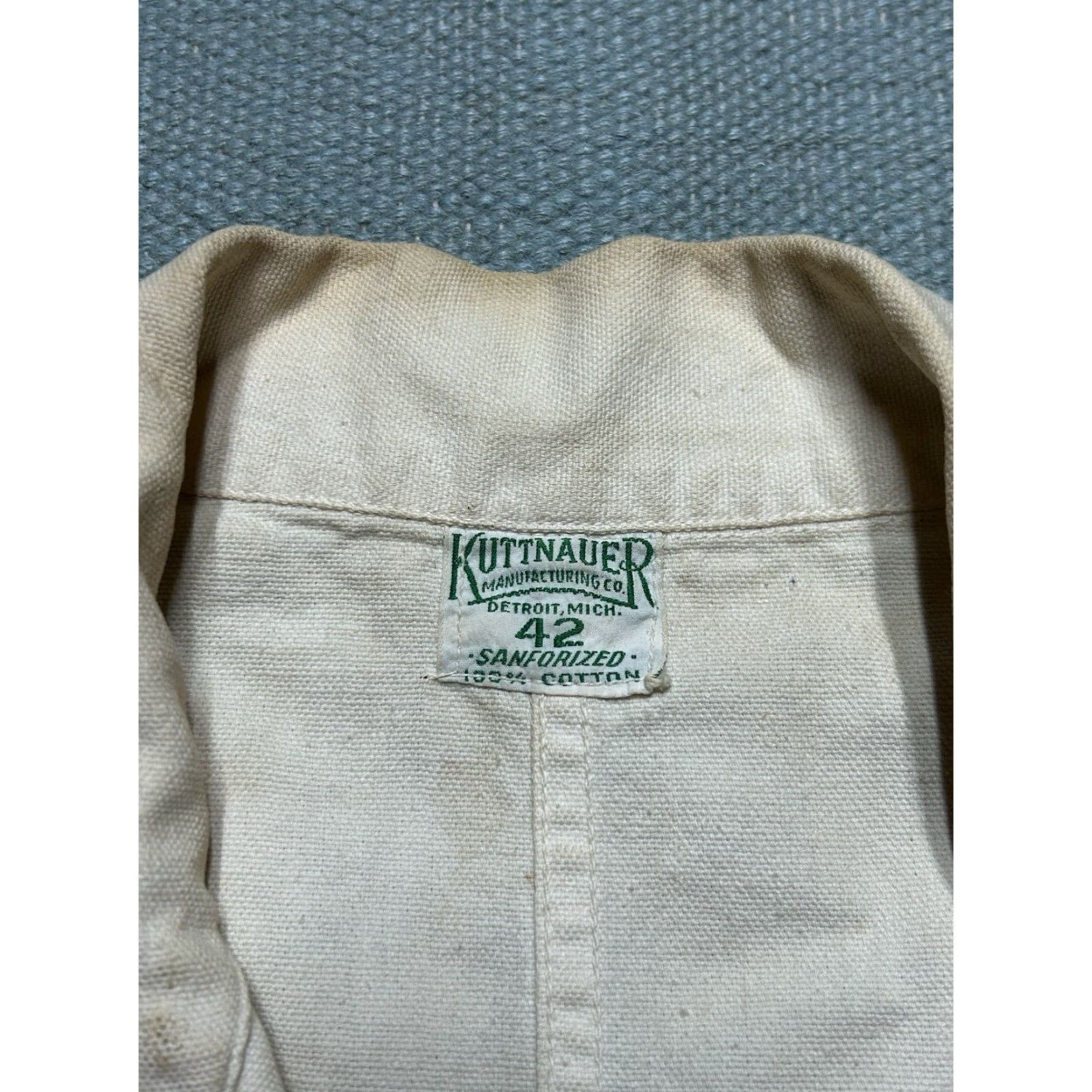 Vintage VINTAGE Chore Coat Jacket Kuttnauer Detroit White Canvas 42 M Mens Size US XS / EU 42 / 0 - 7 Thumbnail