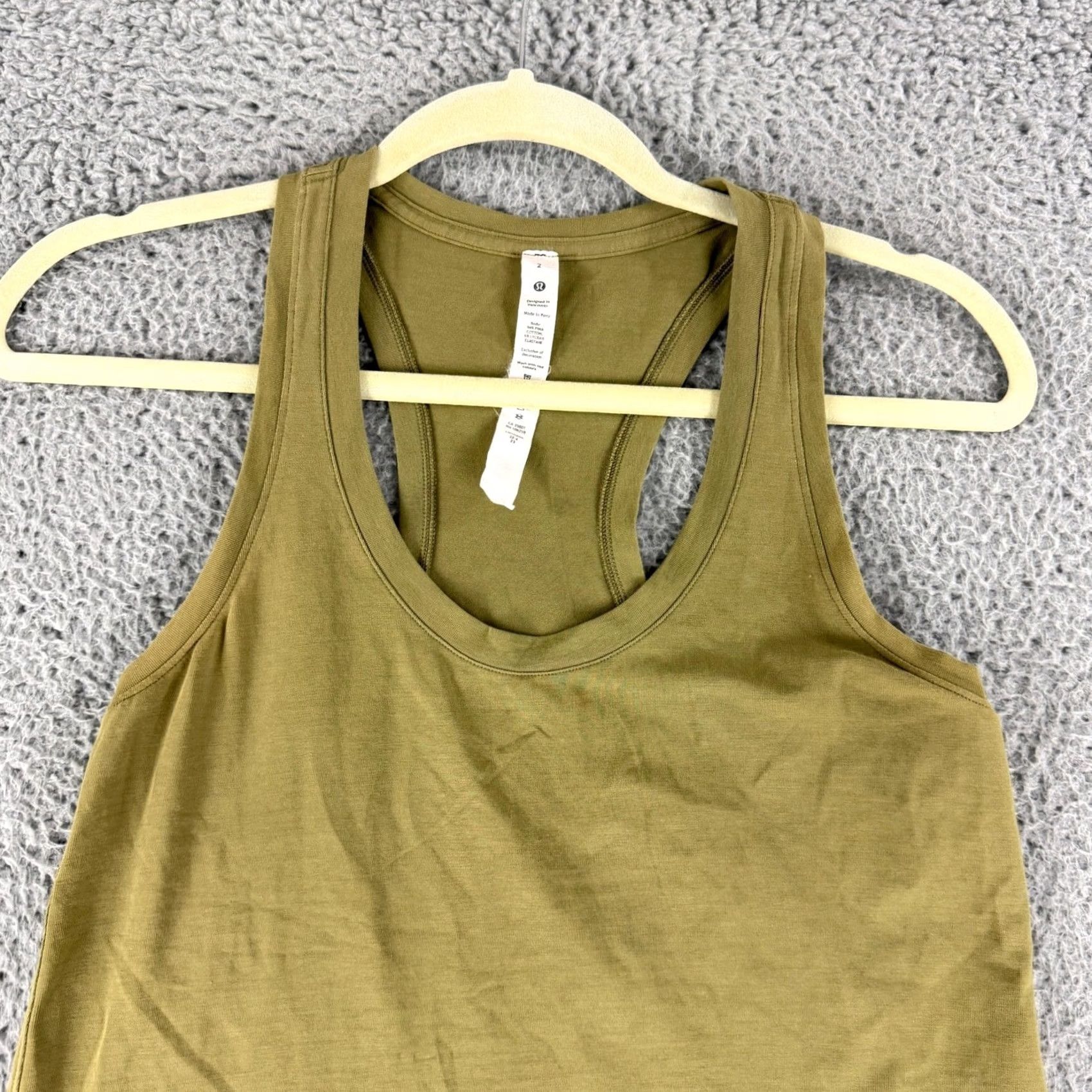 Lululemon Lululemon Love Tank Top Womens 2 Green Pima Cotton Racerback Size XS / US 0-2 / IT 36-38 - 2 Thumbnail