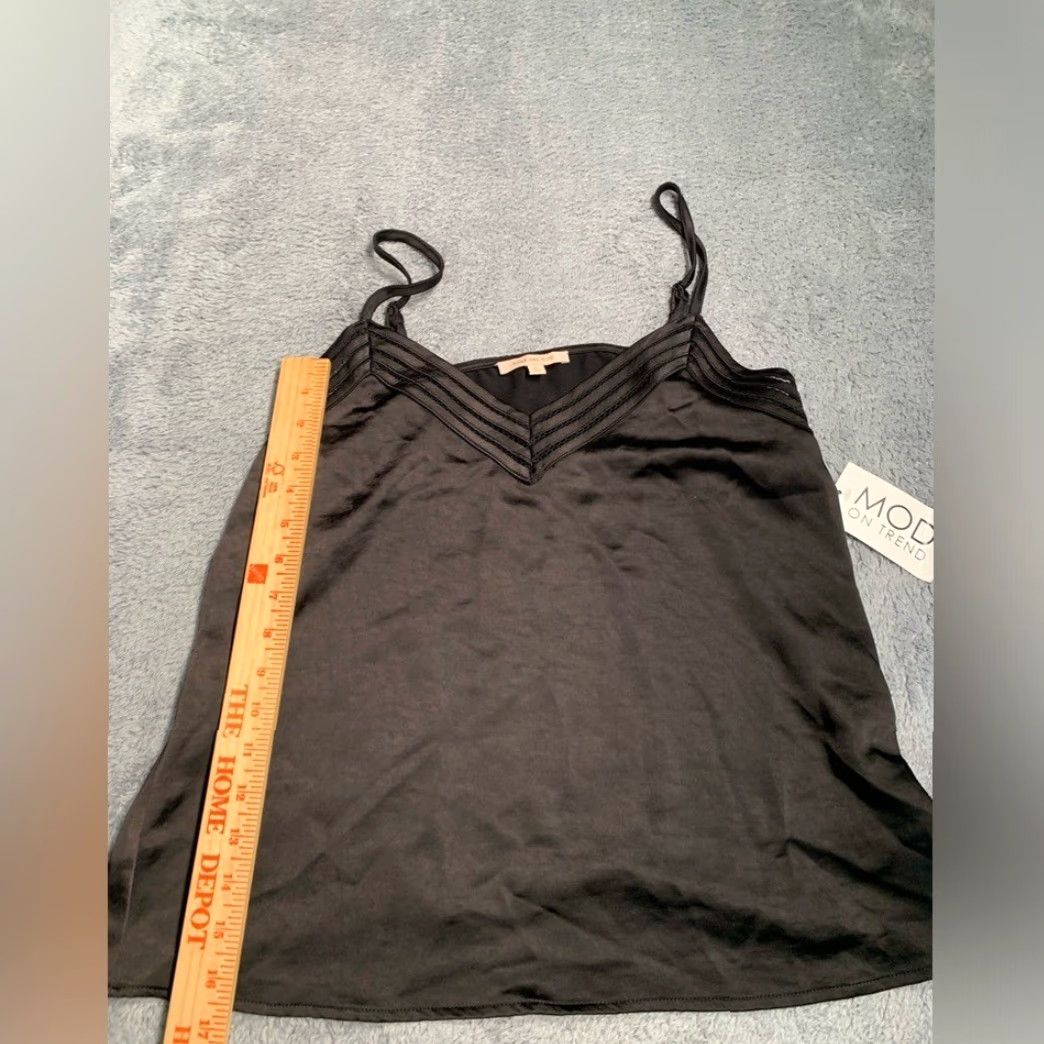 Vintage NWT Skies are Blue Black Satin Tank Camisole Top M Women Medium Tank Top Black Satin Camisole Skies are Blue Women M NWT Size M / US 6-8 / IT 42-44 - 6 Thumbnail