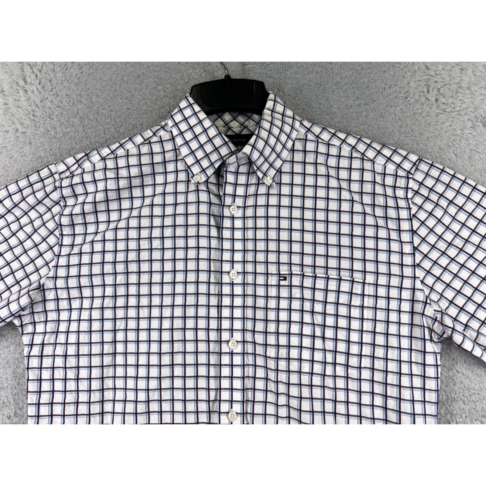 Tommy Hilfiger Tommy Hilfiger Shirt Men M Blue White Plaid Button Up Cotton Pocket Logo Size US M / EU 48-50 / 2 - 4 Thumbnail