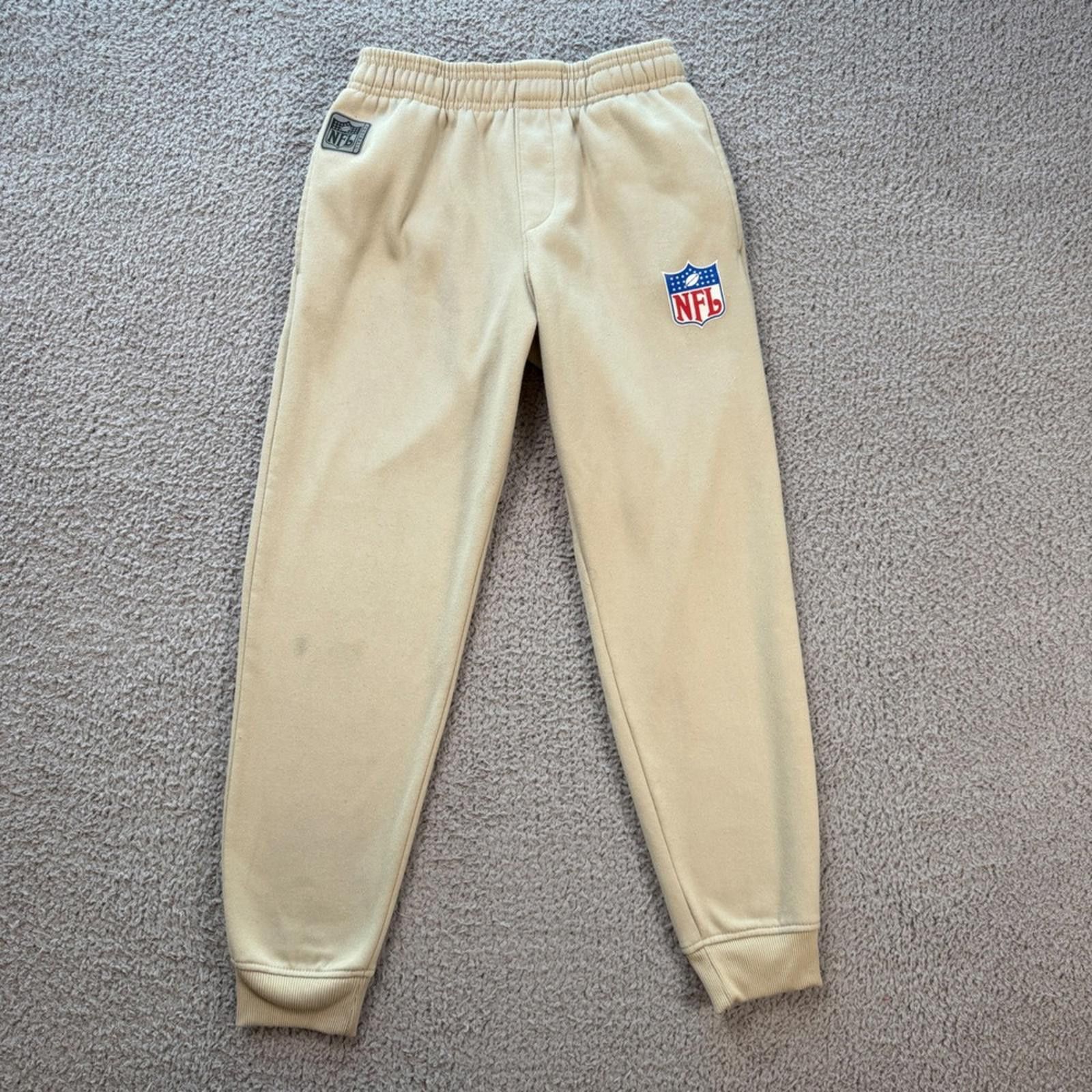 NFL NFL Boys Tan Fleece Lined Joggers Sweatpants Size 10-12 Size US 30 / EU 46 - 1 Thumbnail