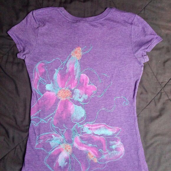 Other Vintage Y2K Roxy Paradise Flowers Surf T-Shirt Size L / US 10 / IT 46 - 6 Thumbnail