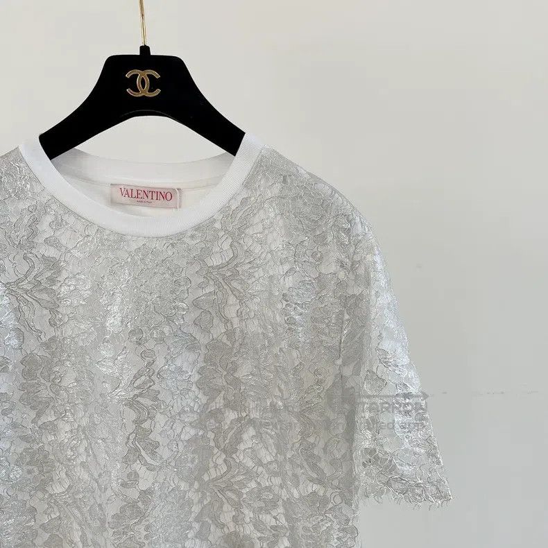 Valentino Valentino Patchwork openwork lace T-shirt Size M / US 6-8 / IT 42-44 - 3 Thumbnail
