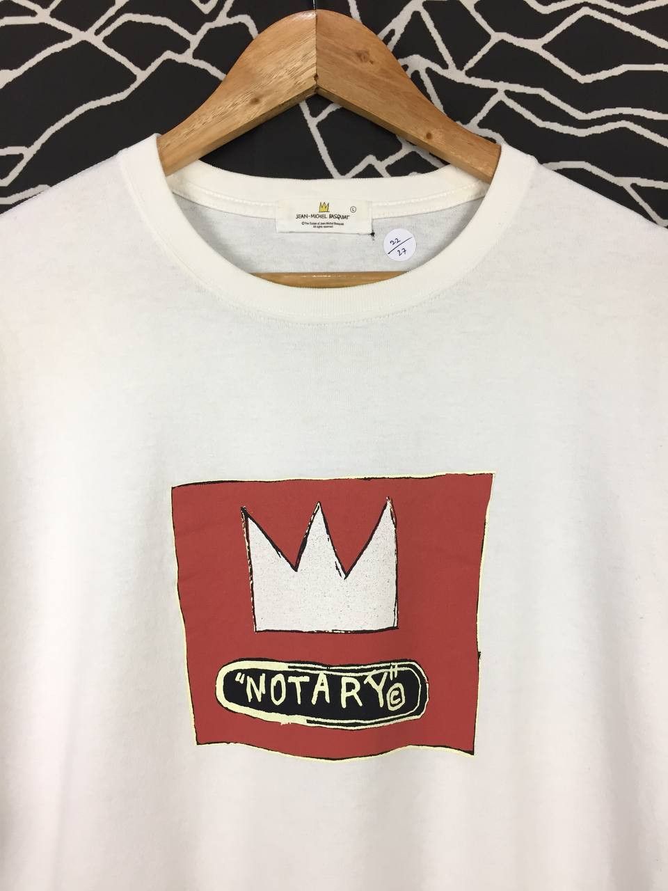 Jean-Michel Basquiat × Uniqlo × Vintage Vtg Jean Michel Basquiat Notary Crown Pop Art Tee Size US L / EU 52-54 / 3 - 3 Thumbnail