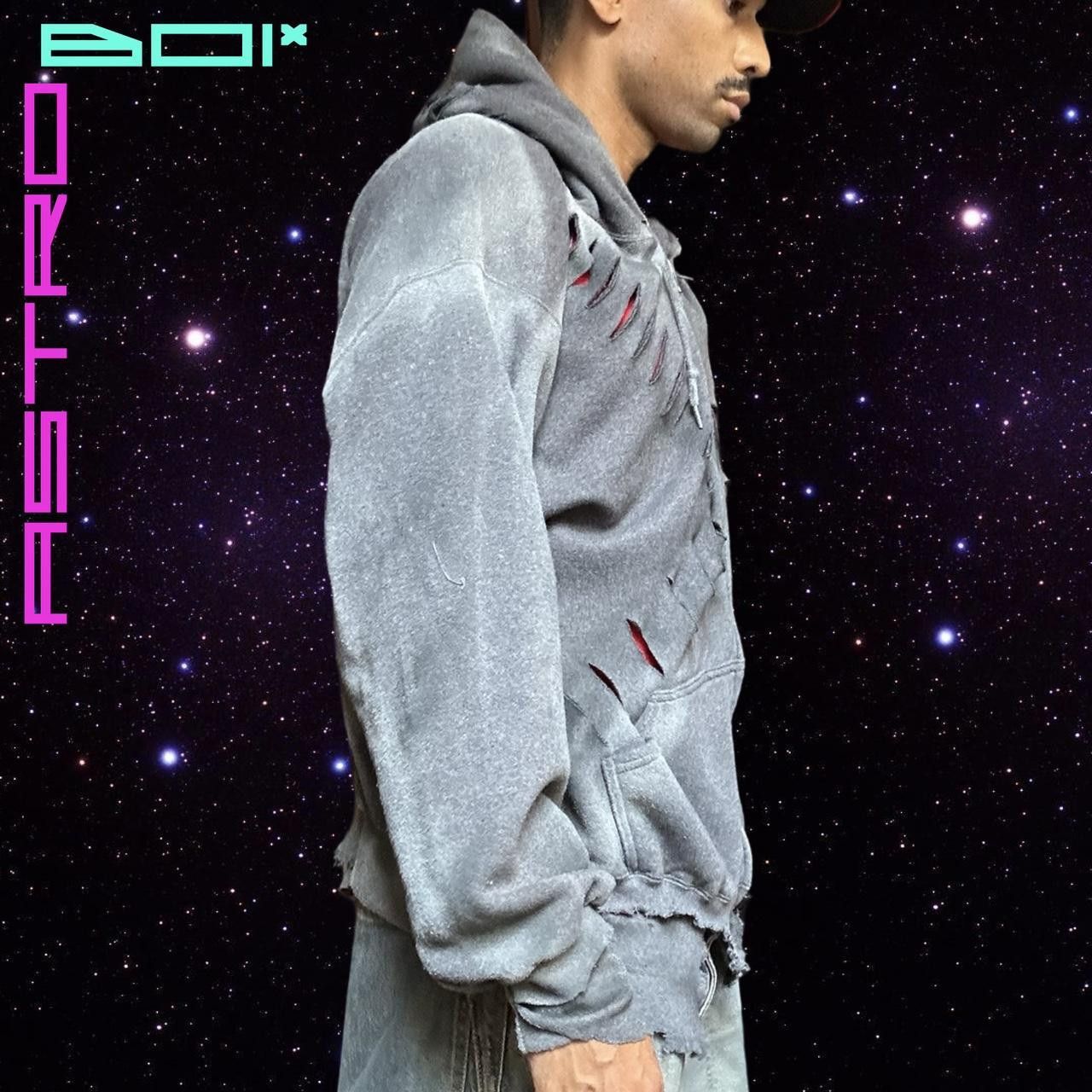 Other ASTROBOI* Gray Ripped Deconstructed Zip Up Sweatshirt - XXL Size US XXL / EU 58 / 5 - 6 Thumbnail