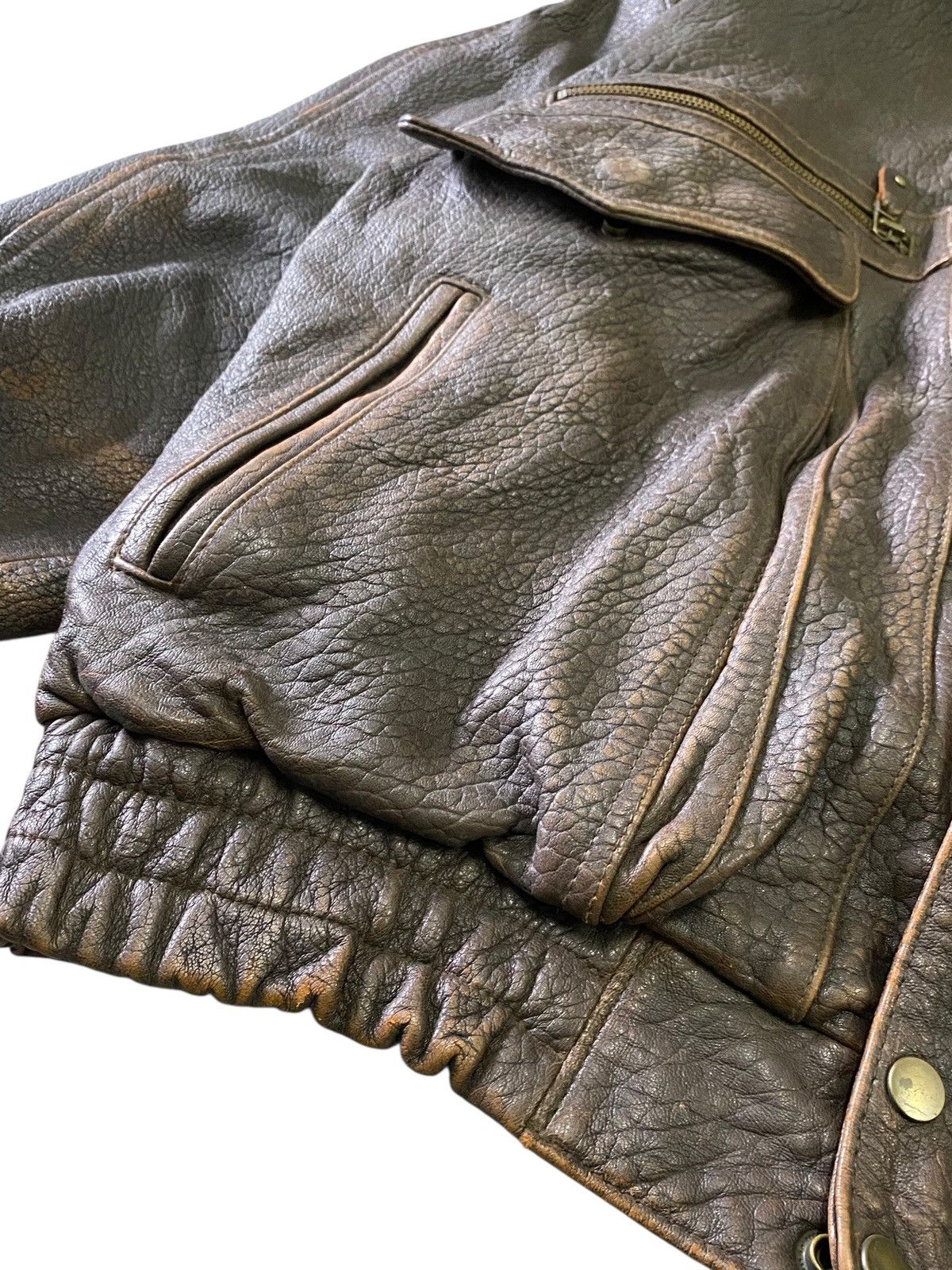 Vintage VTG Dougle Homme Japanese Brand Leather Bomber Flight Jacket Size US L / EU 52-54 / 3 - 9 Thumbnail
