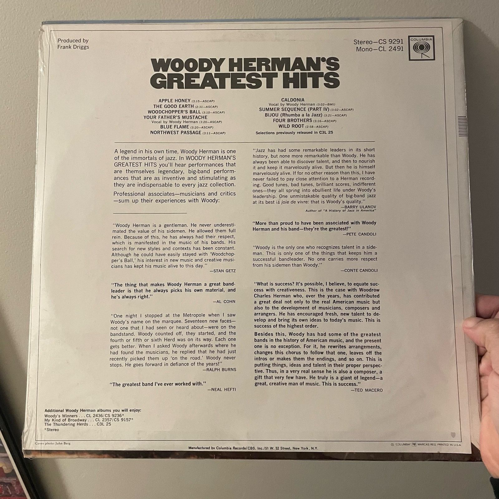 Columbia Woody Herman - Greatest Hits LP Sealed vintage vinyl record Size ONE SIZE - 2 Thumbnail