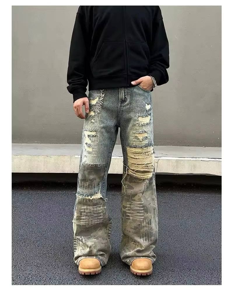 Japanese Brand × Vintage ripped jeans Size US 36 / EU 52 - 1 Thumbnail