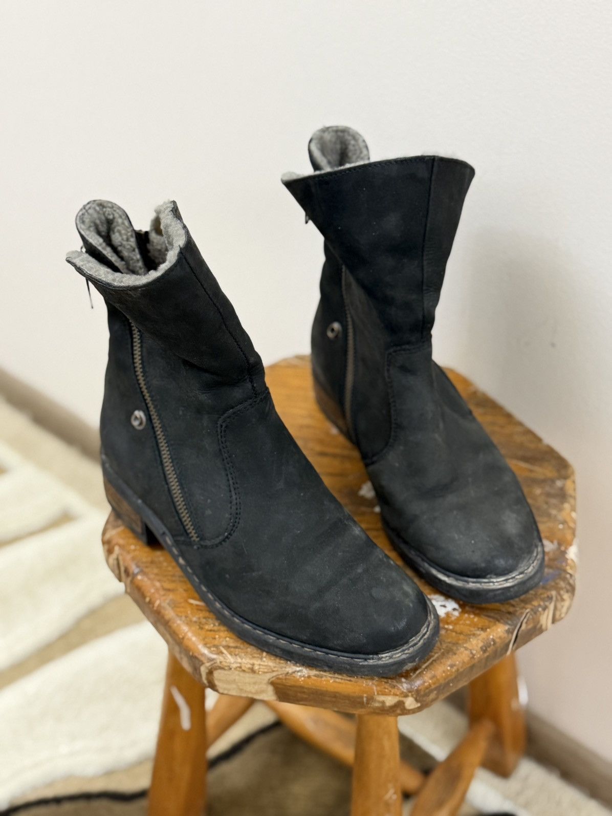 Japanese Brand VTG Ankle-Zip Vestern Distressed Buckle Strap Biker Boots Size US 9 / IT 39 - 3 Thumbnail