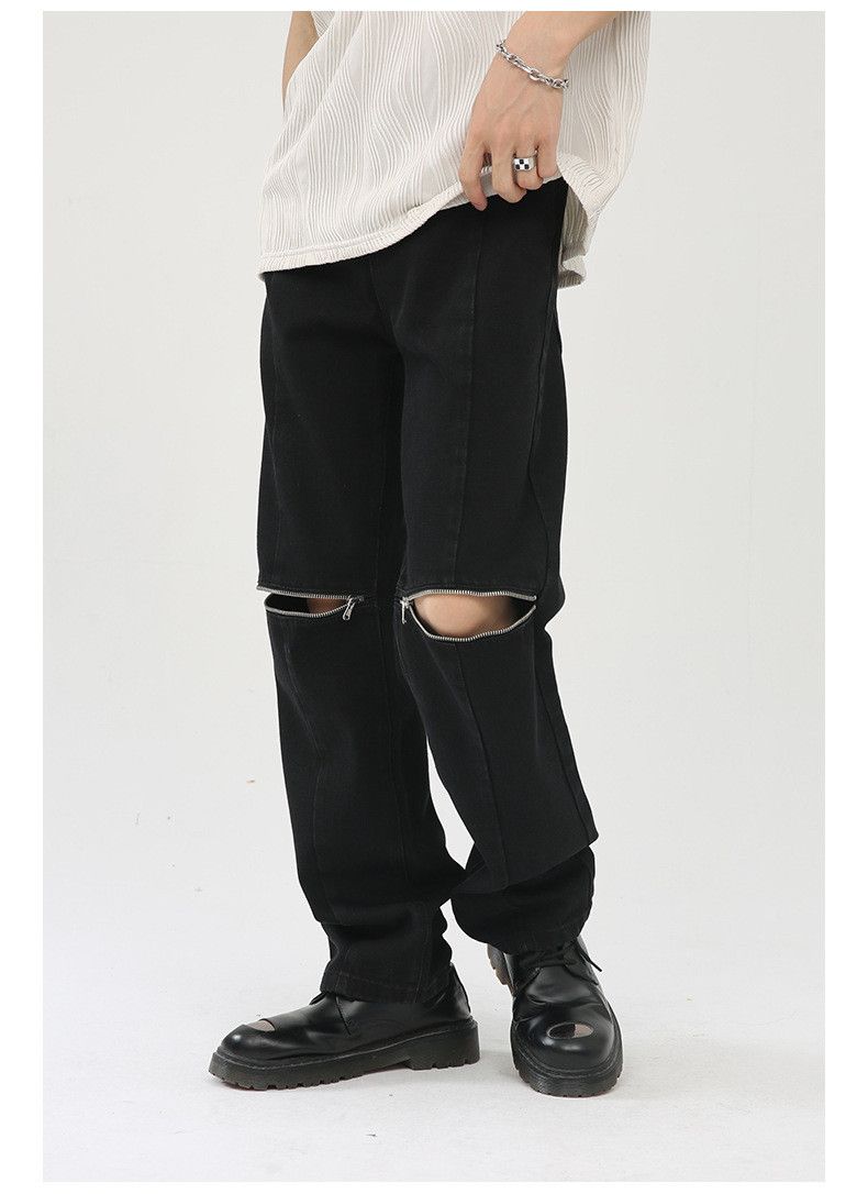 Designer × Japanese Brand Japanese retro high street hip-hop knee zipper jeans Size US 32 / EU 48 - 3 Thumbnail