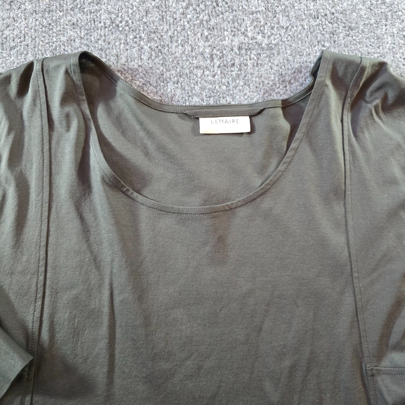 Lemaire Lemaire Top Blouse Womens XL Gray Relaxed Sleeves 3/4 Knit Cotton Quiet Luxury Minimalist Timeless Belted? Size XL / US 12-14 / IT 48-50 - 2 Thumbnail