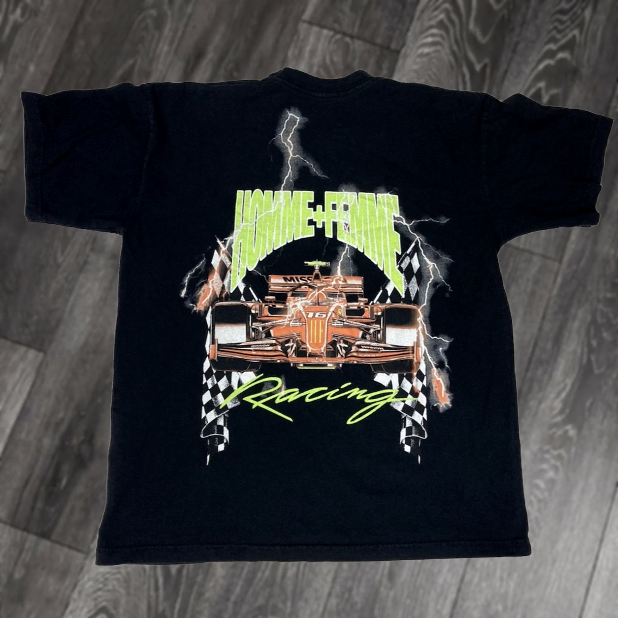 Vintage Homme + Femme Racing Graphic T-shirt Mens Small Black Short Sleeve Oversized Crew Neck Logo Pattern Size US S / EU 44-46 / 1 - 1 Thumbnail