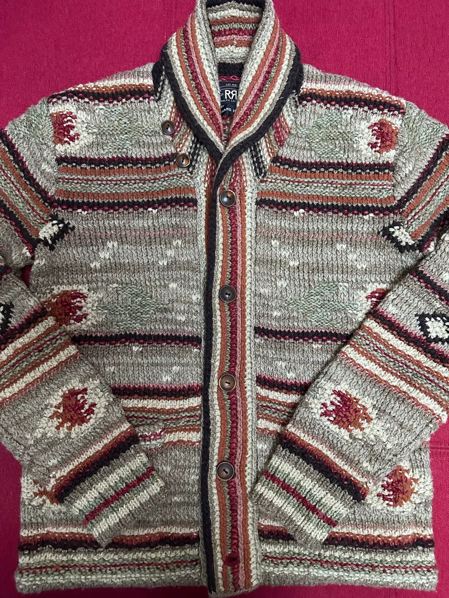 RRL Shawl Collar Southwest Sweater