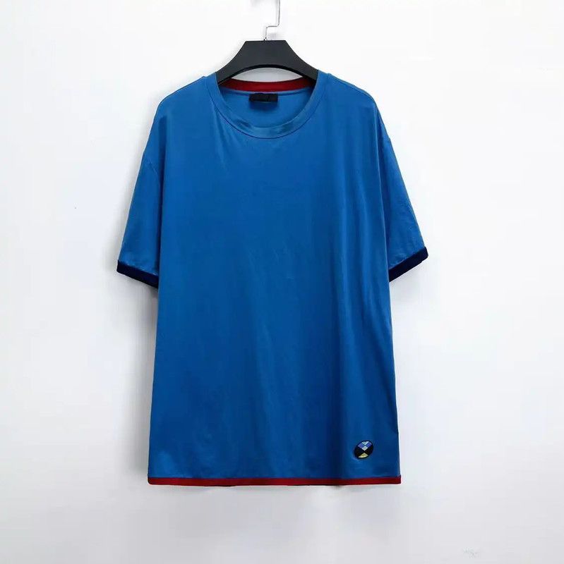 Prada Prada Blue Cotton Logo Short Sleeve T-Shirt Size US XXL / EU 58 / 5 - 1 Thumbnail